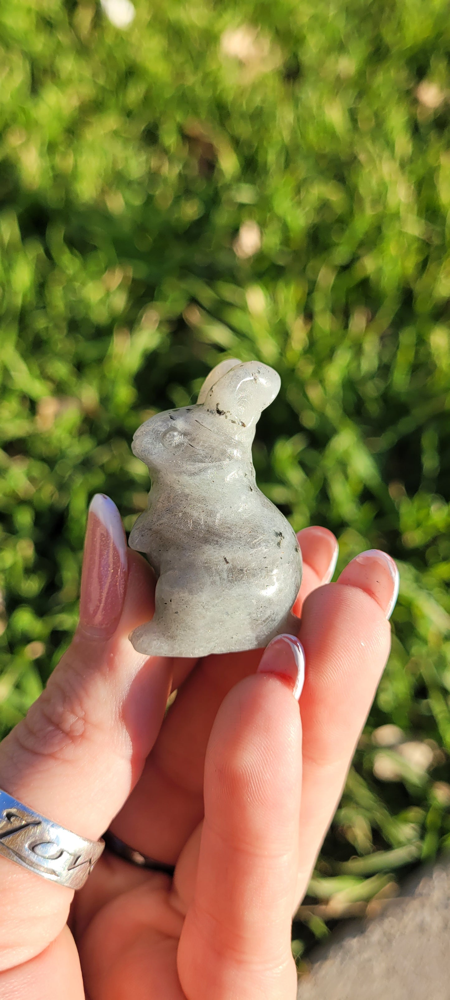 Standing Bunny Crystal Carving