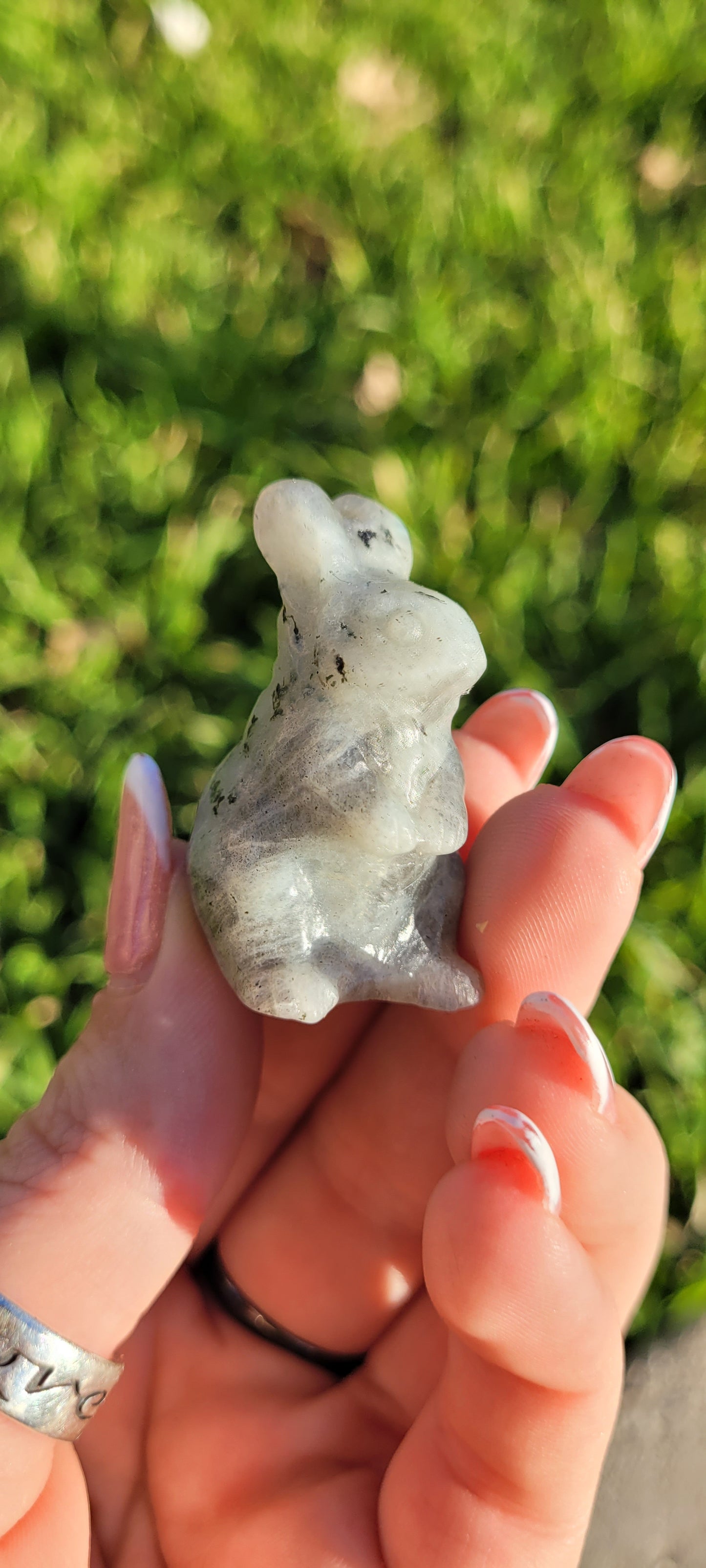 Standing Bunny Crystal Carving