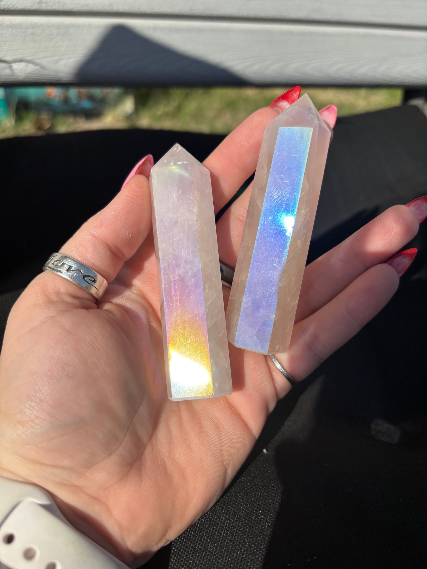 Aura Rose Quartz Tower (Medium)