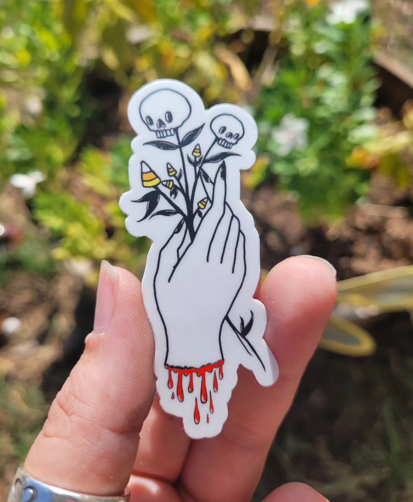 Candy Corn Hand Sticker