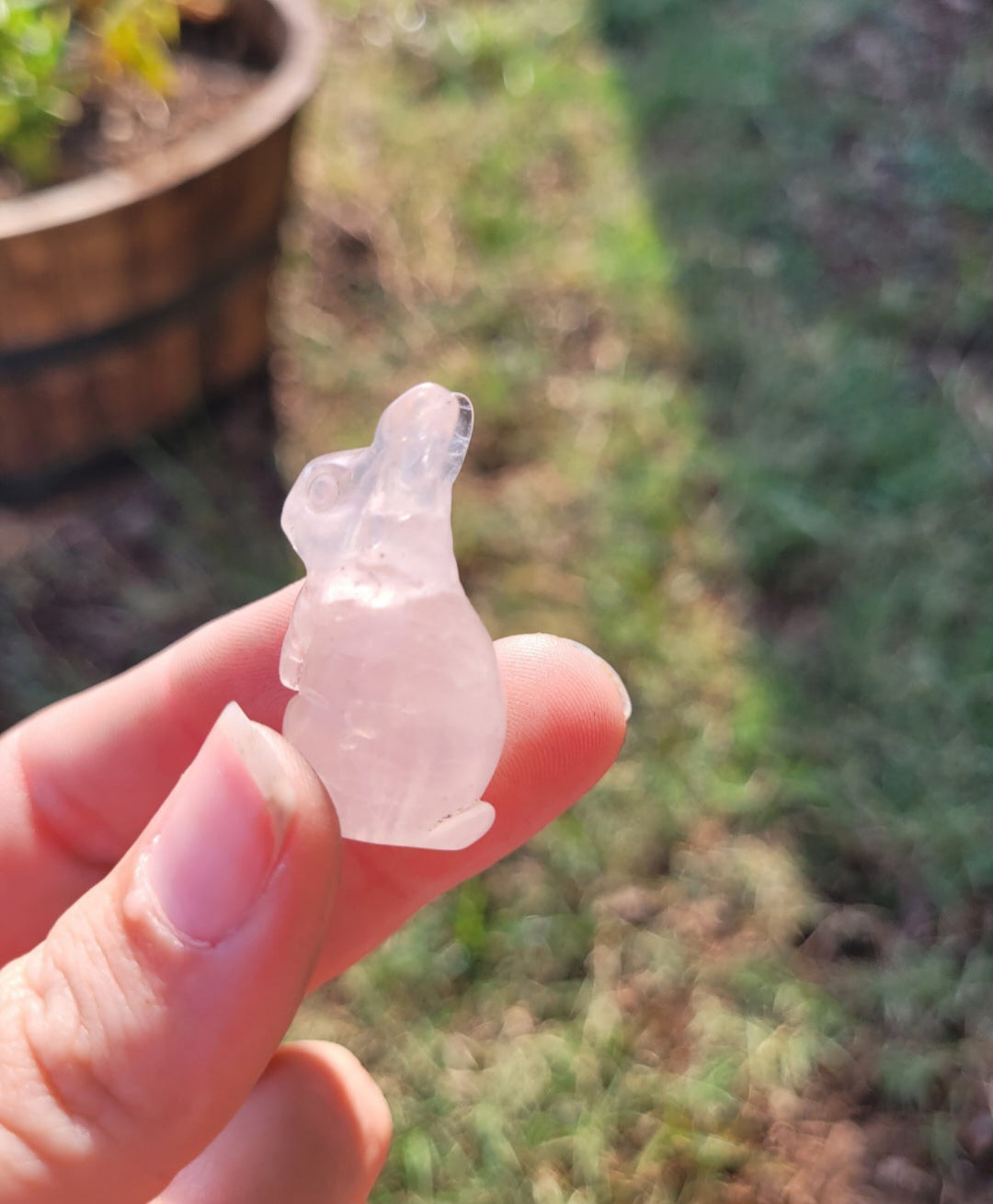 Standing Bunny Crystal Carving