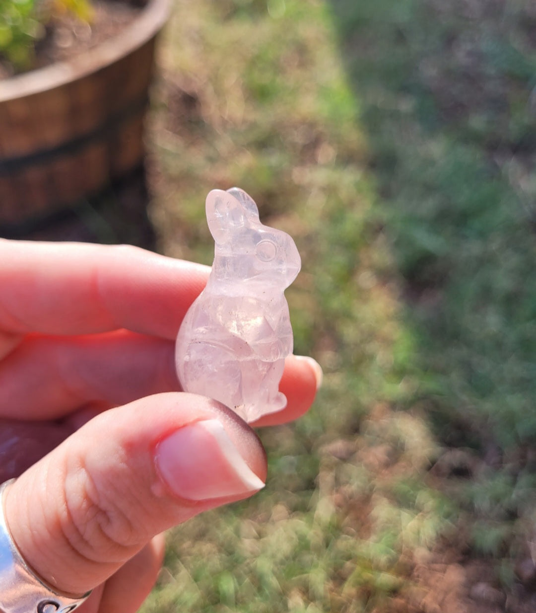 Standing Bunny Crystal Carving