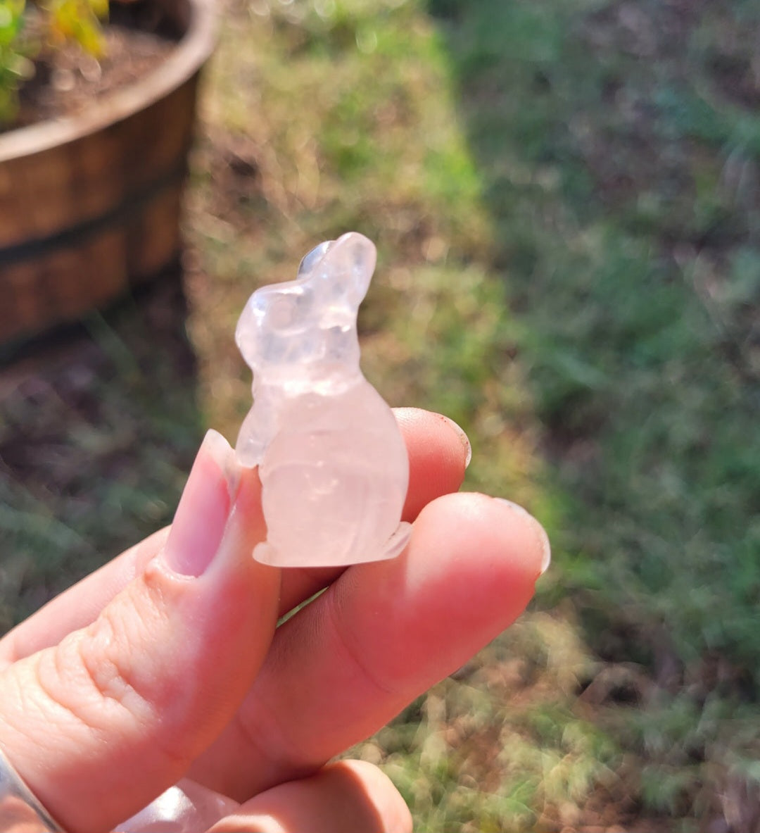 Standing Bunny Crystal Carving