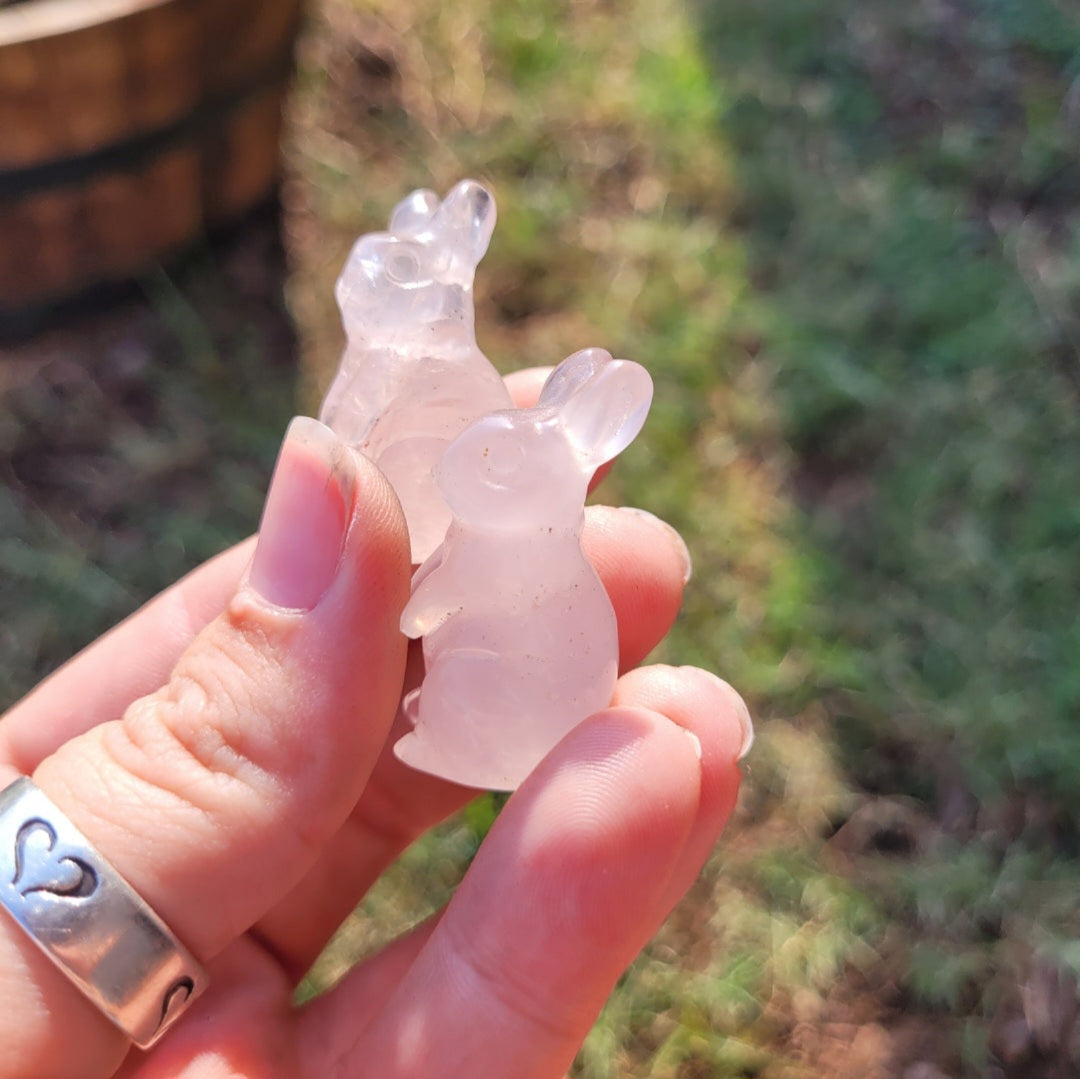 Standing Bunny Crystal Carving