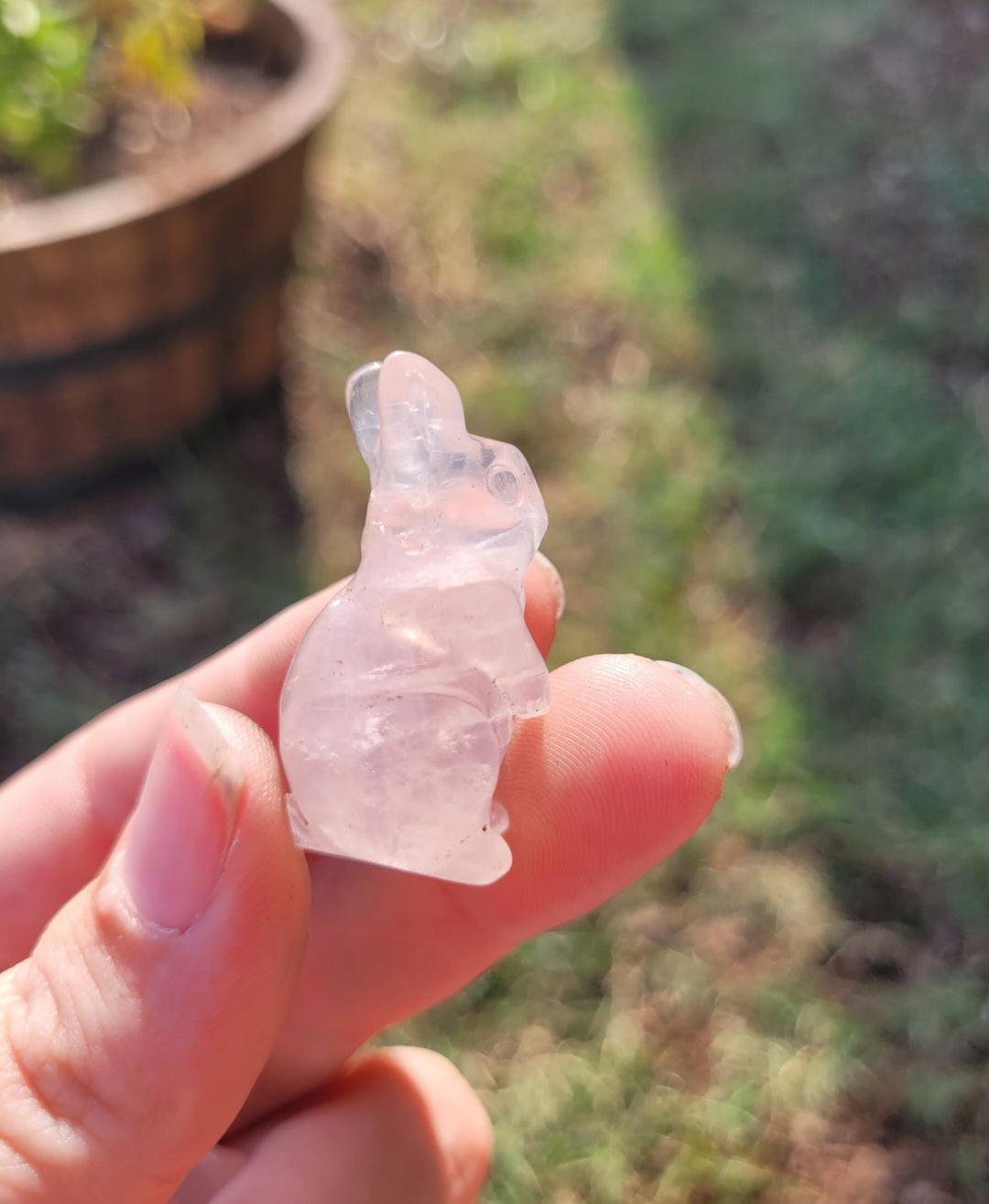 Standing Bunny Crystal Carving
