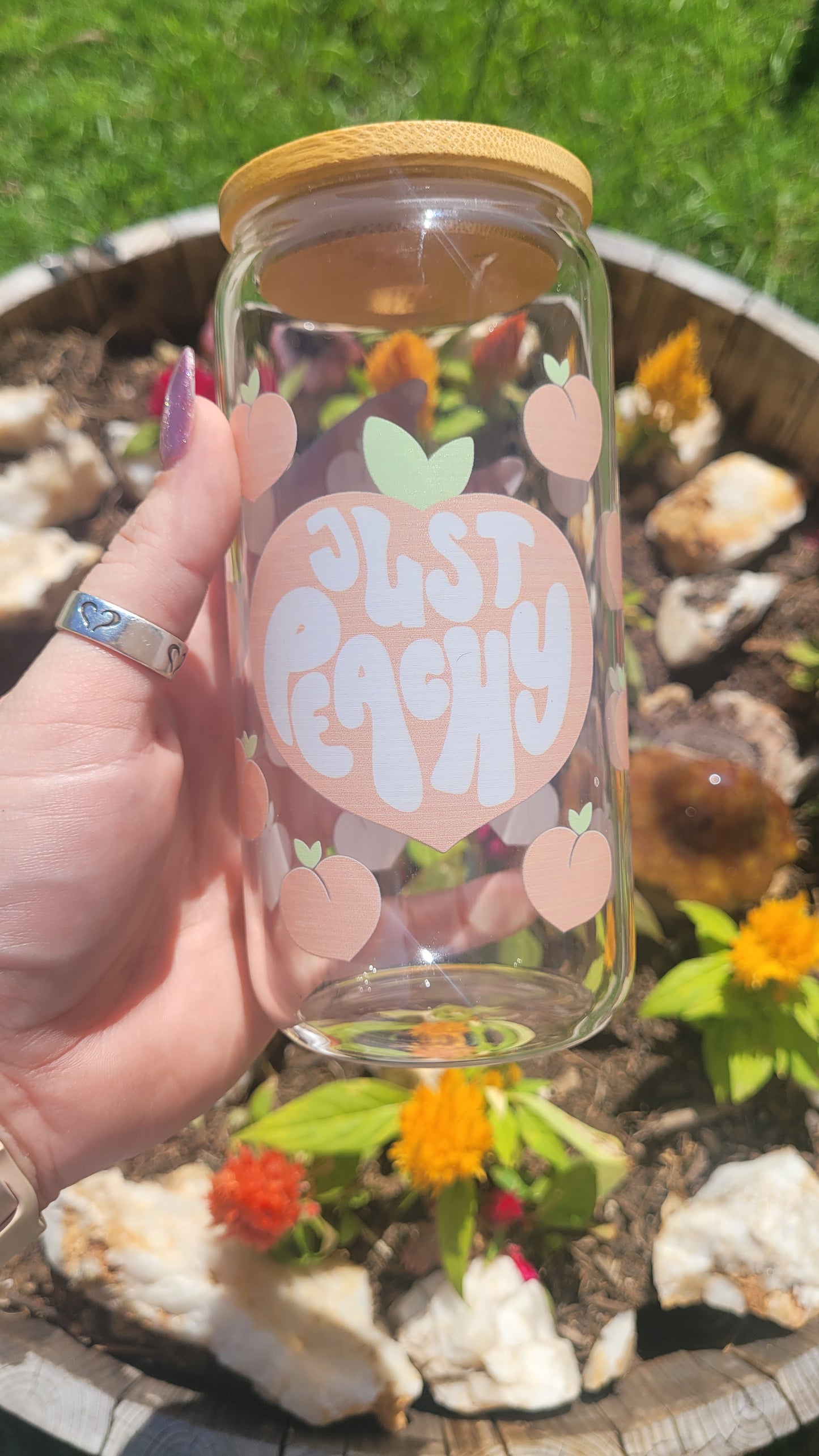 Peachy - 16oz Glass Cup