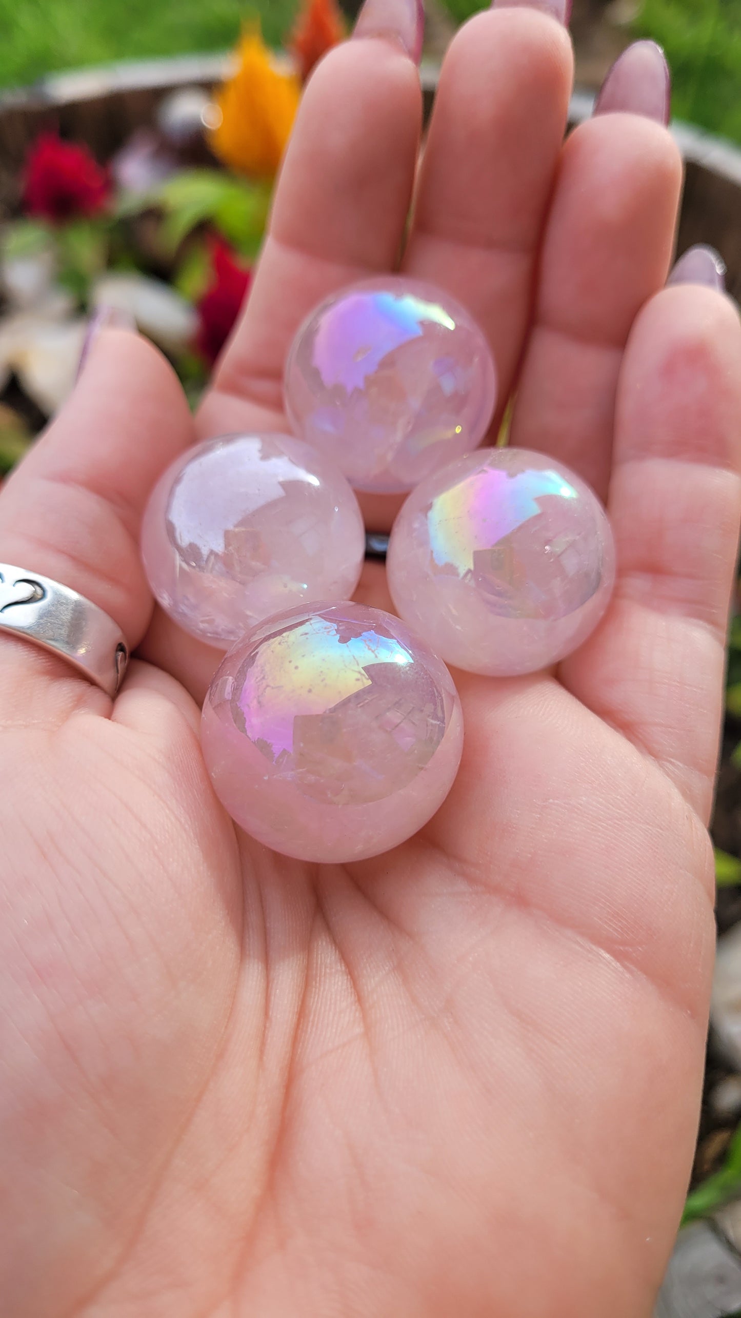 Small Aura Rose Quartz Sphere