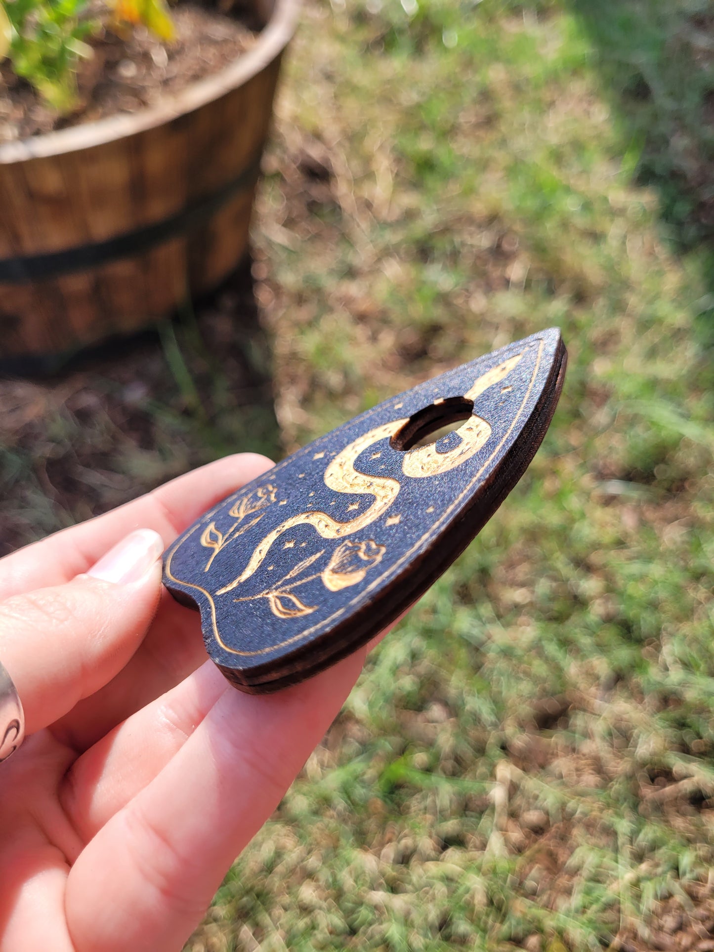 Wooden Crystal Sphere Holder (Witchy Shapes)
