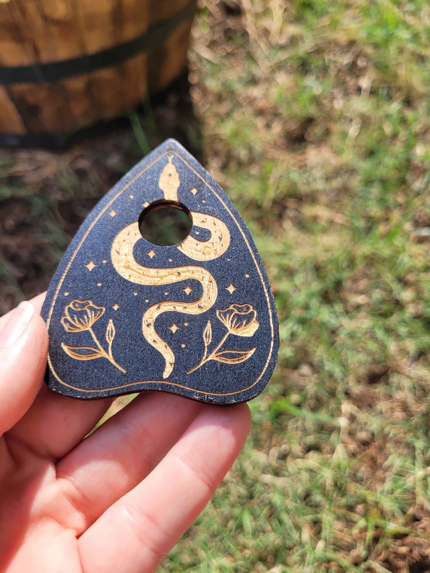 Wooden Crystal Sphere Holder (Witchy Shapes)