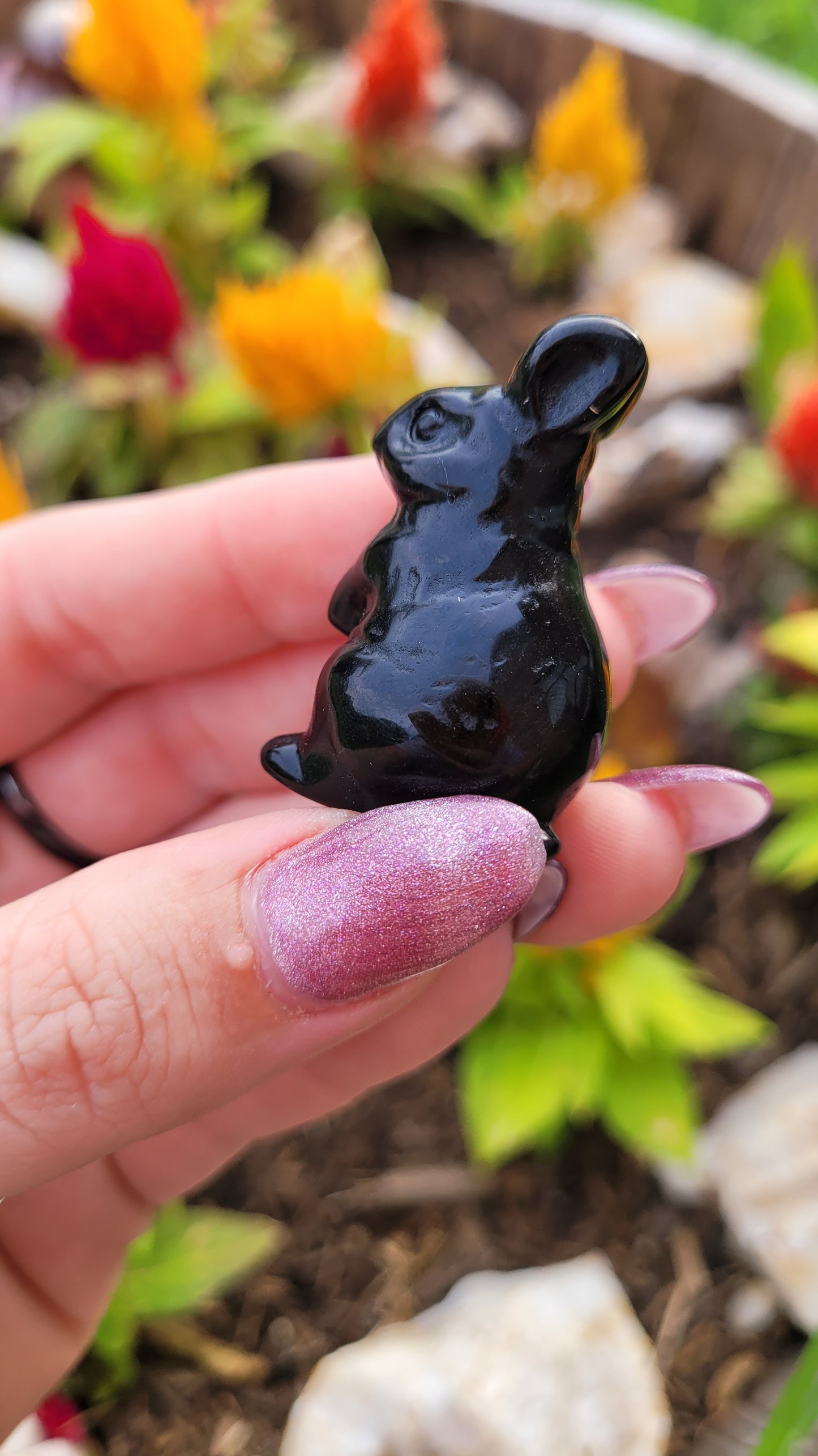 Standing Bunny Crystal Carving