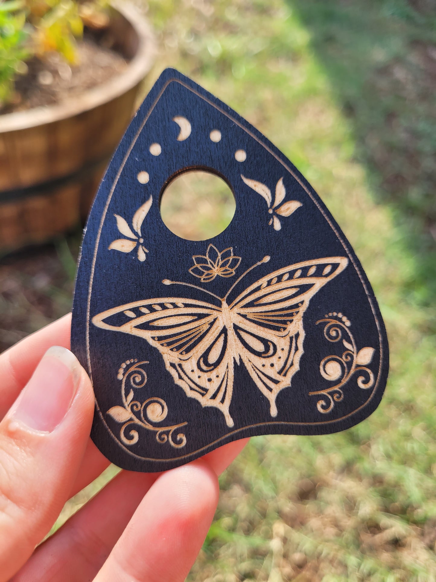 Wooden Crystal Sphere Holder (Witchy Shapes)