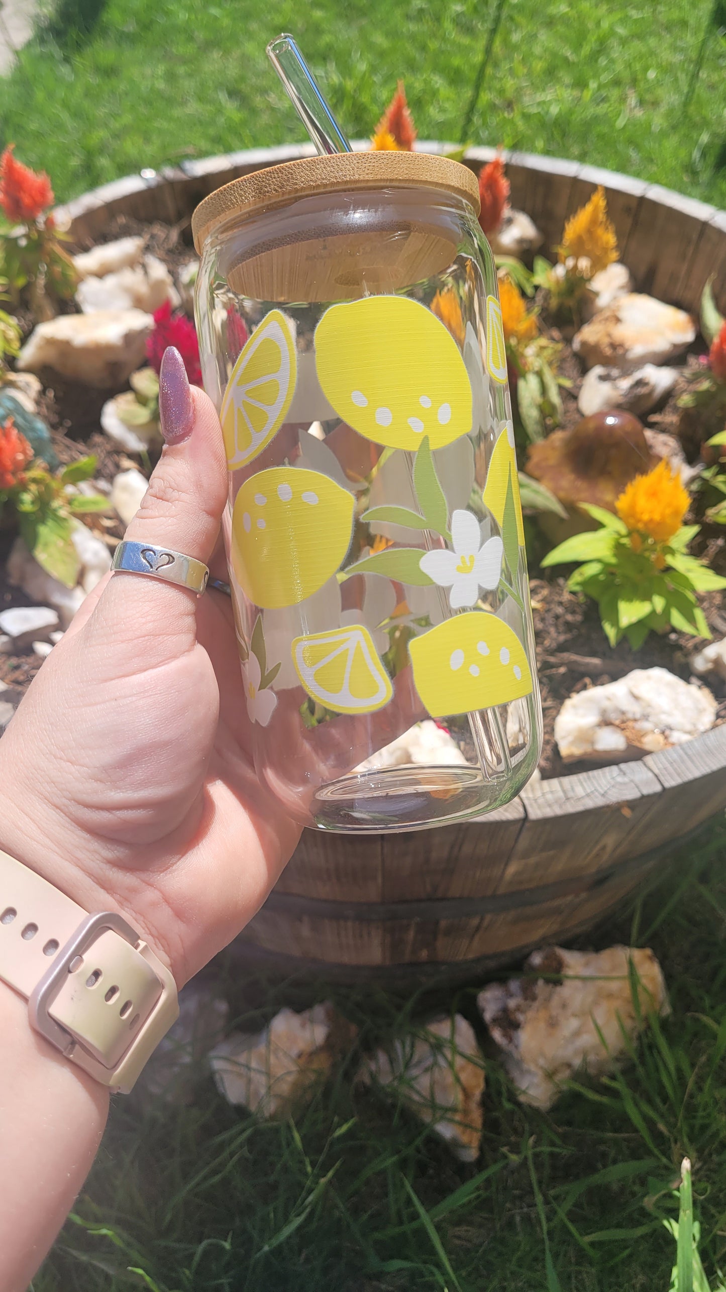 Lemons - 16oz Glass Cup