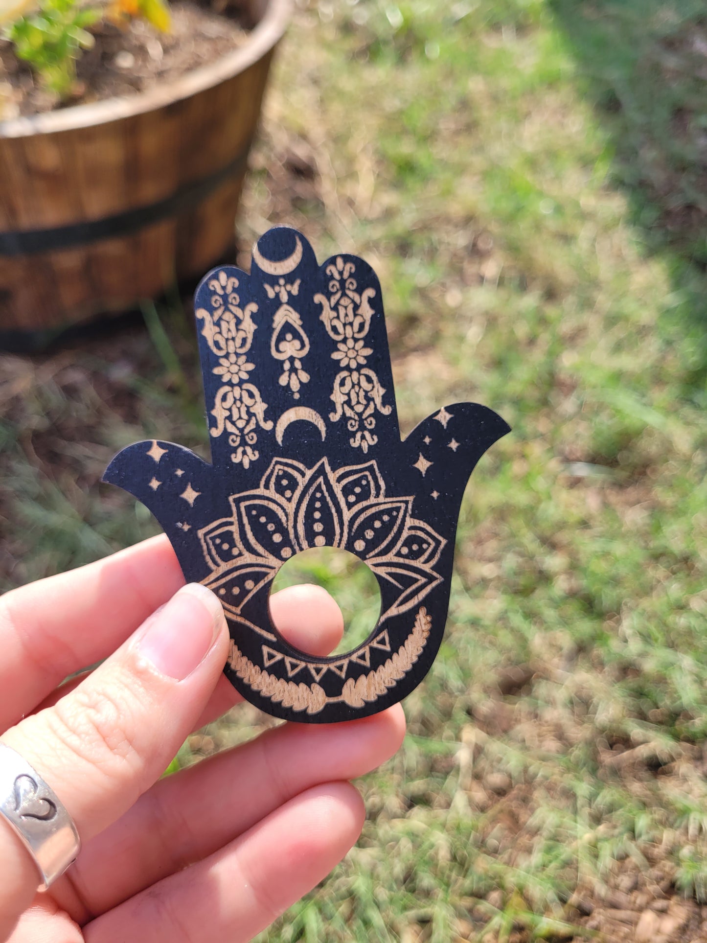 Wooden Crystal Sphere Holder (Witchy Shapes)