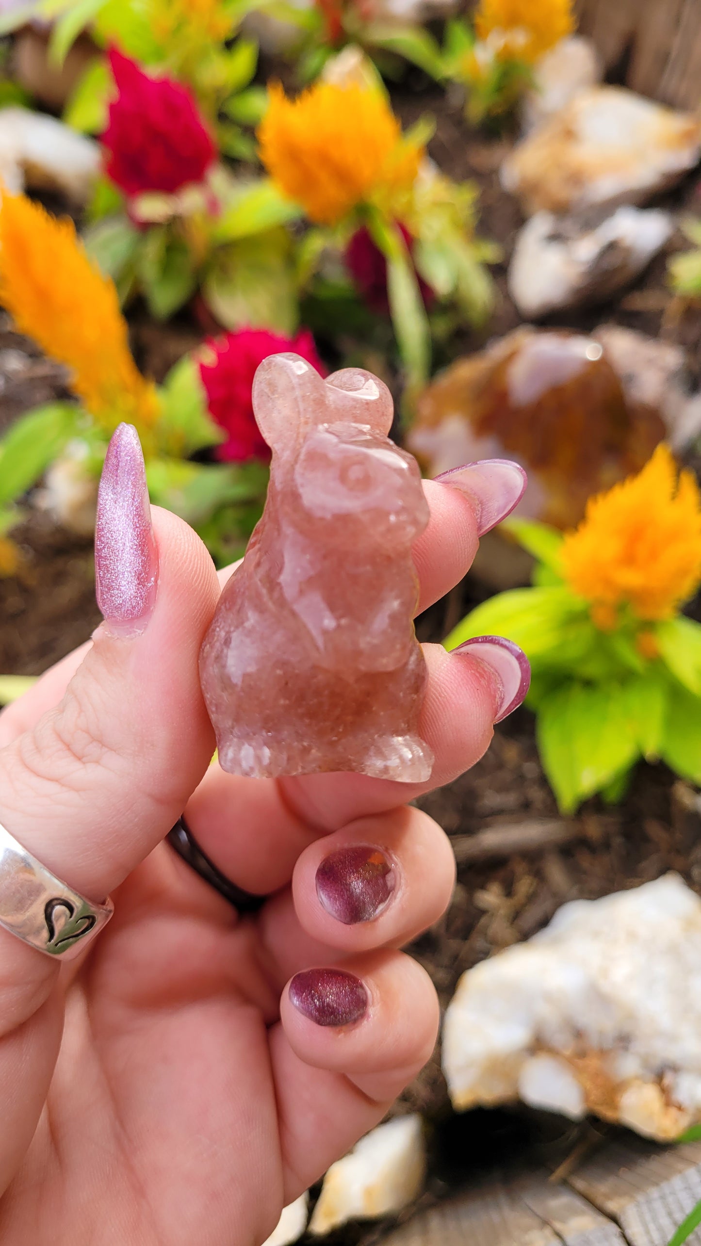 Standing Bunny Crystal Carving