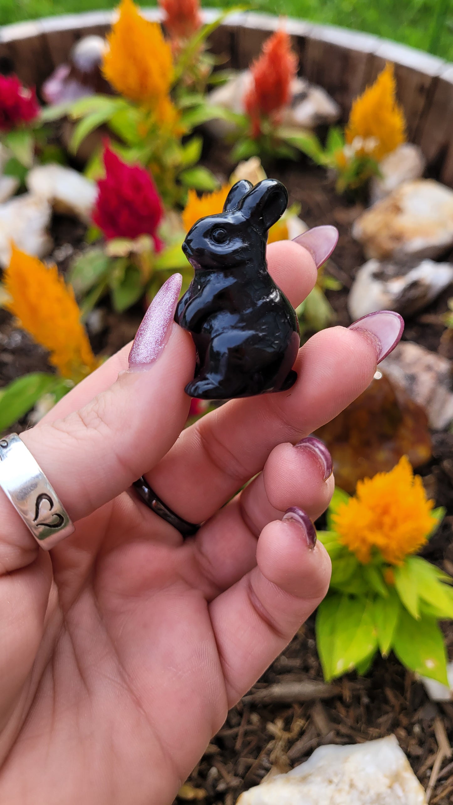 Standing Bunny Crystal Carving