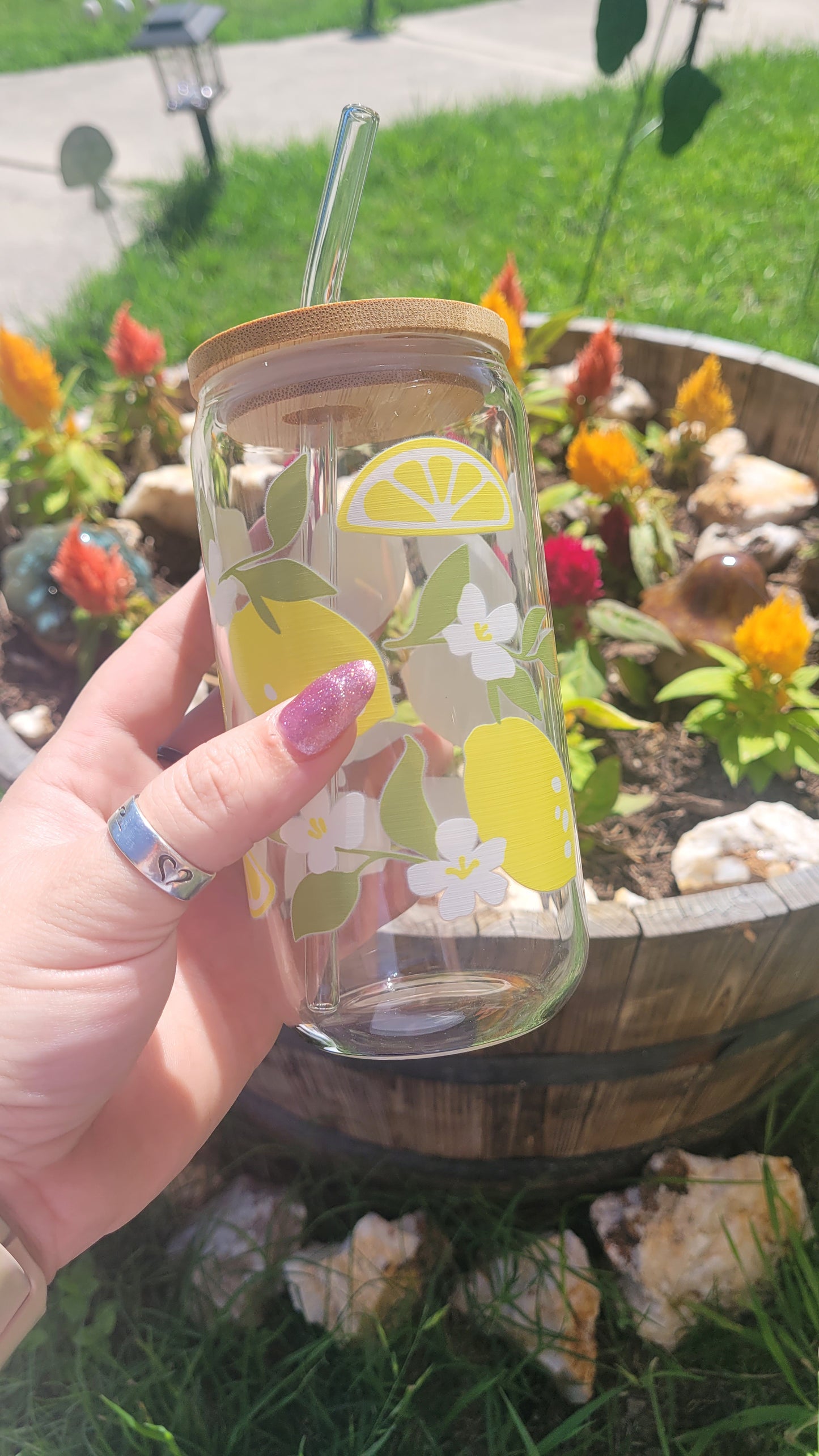 Lemons - 16oz Glass Cup