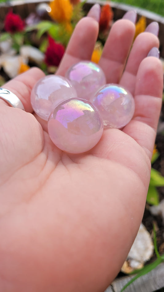 Small Aura Rose Quartz Sphere