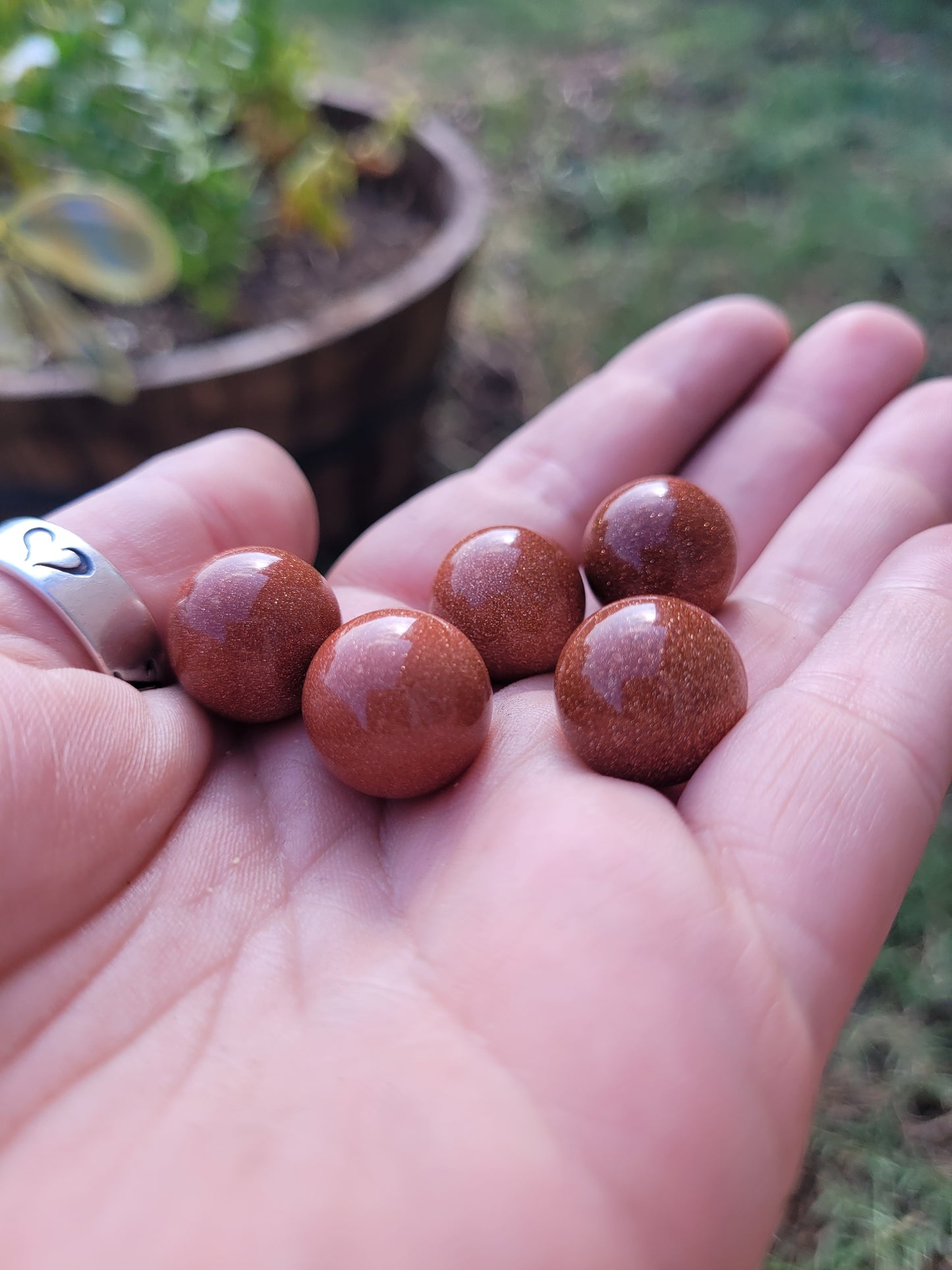 Mini Goldstone Sphere with Stand
