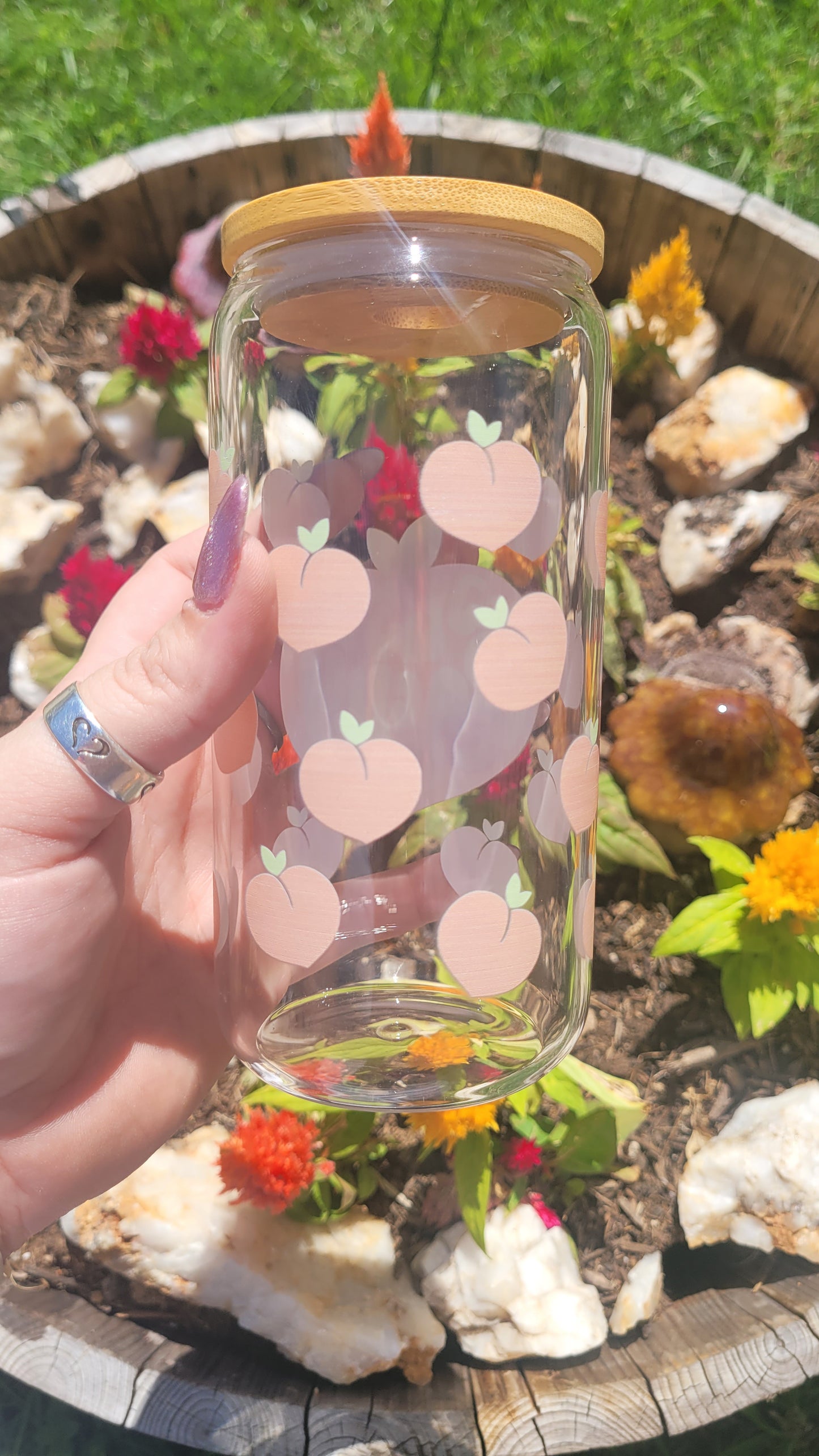 Peachy - 16oz Glass Cup