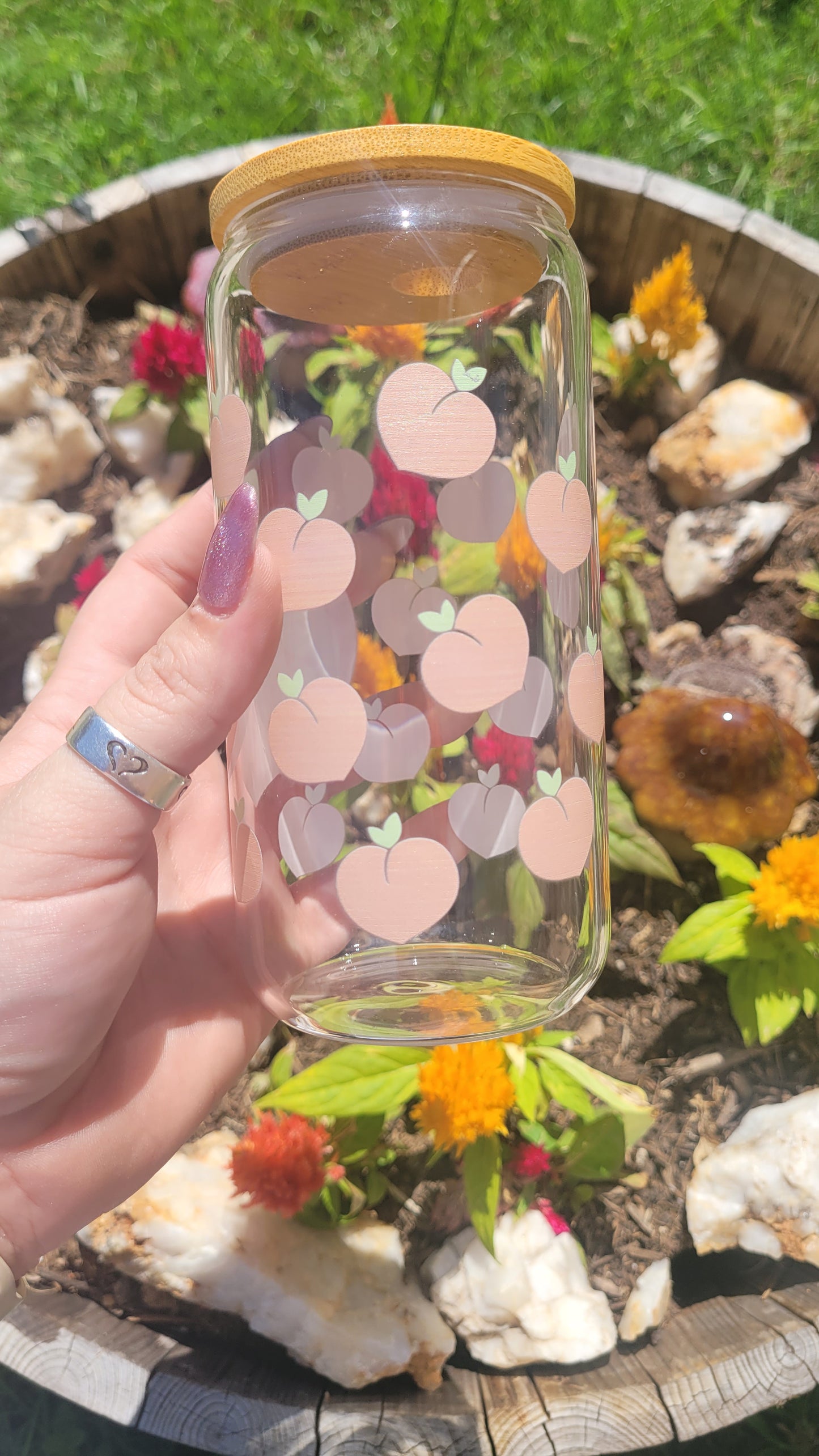 Peachy - 16oz Glass Cup