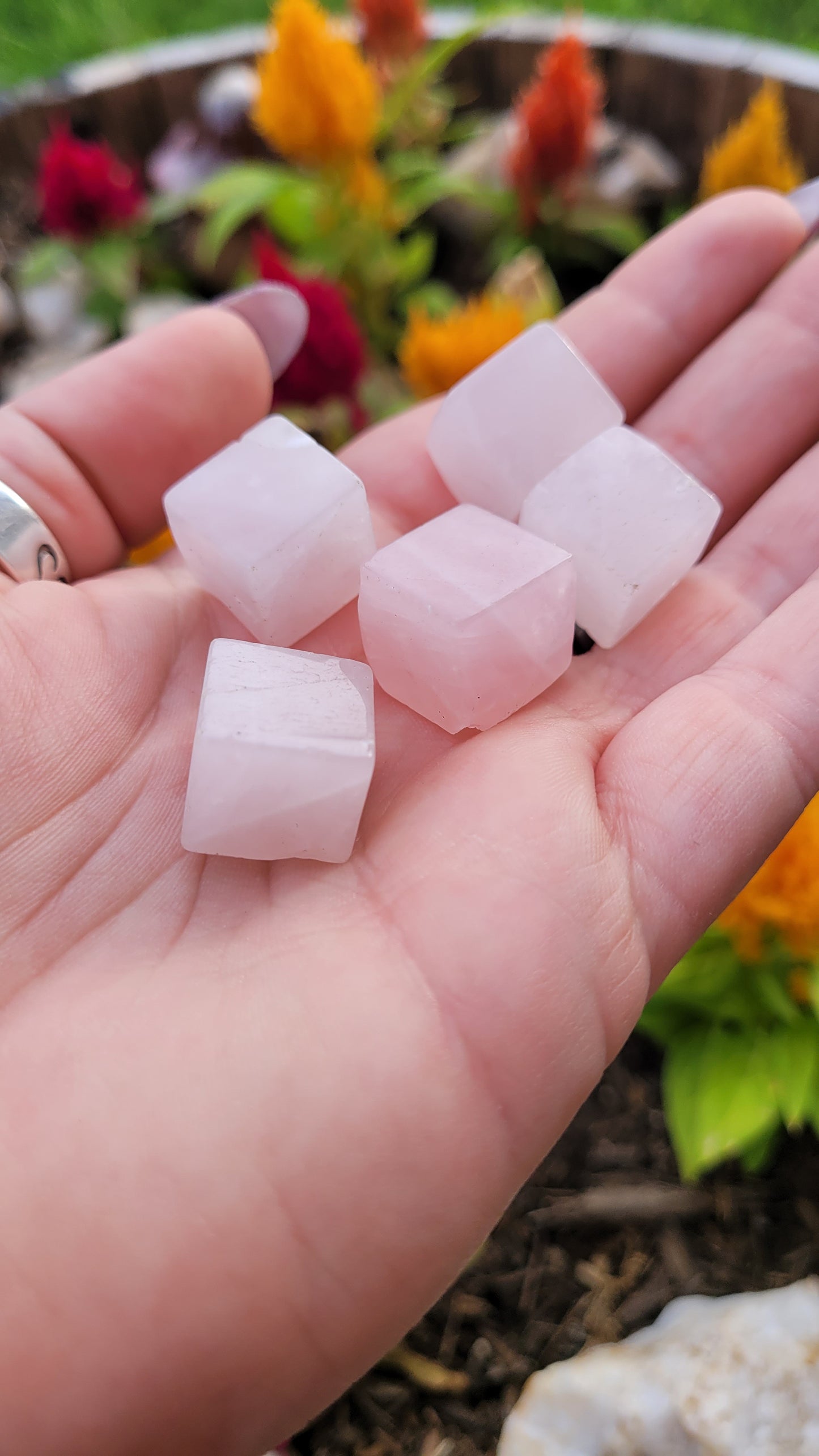 Mini Rose Quartz Cubes