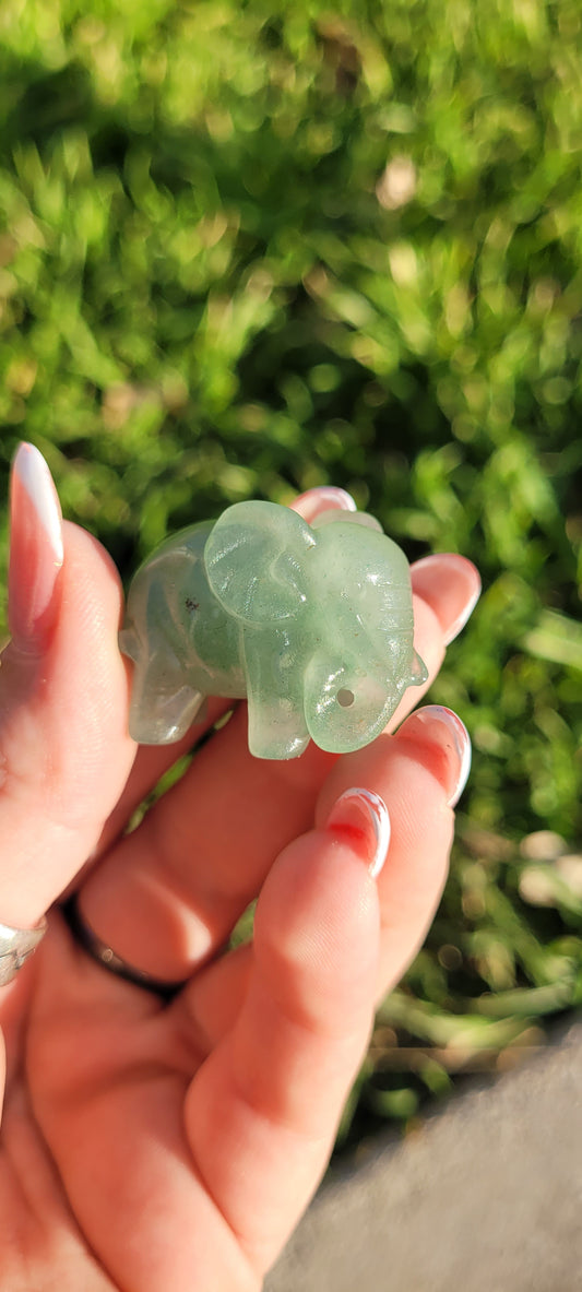 Mini Elephant Crystals Carving
