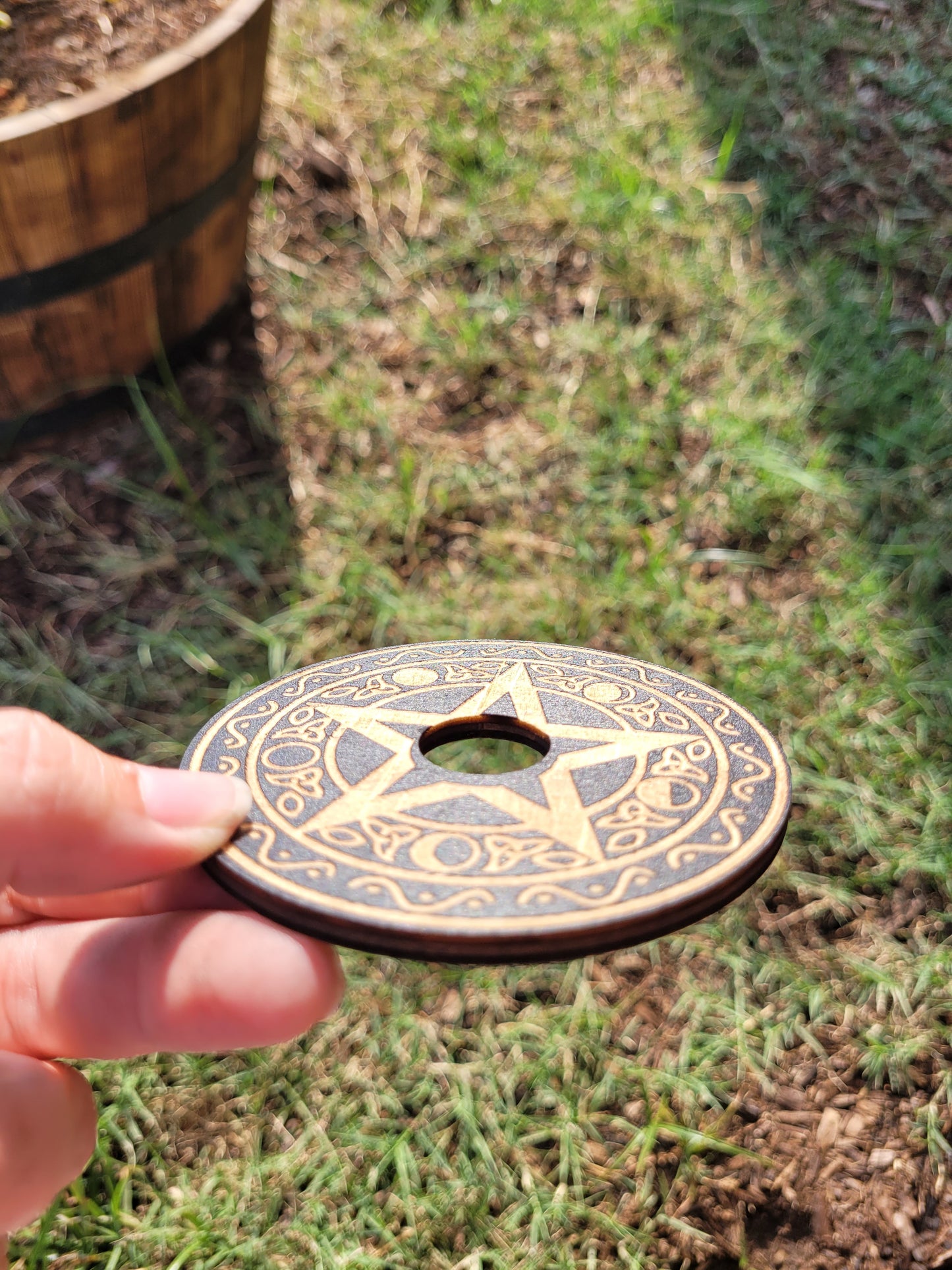 Wooden Crystal Sphere Holder (Witchy Shapes)
