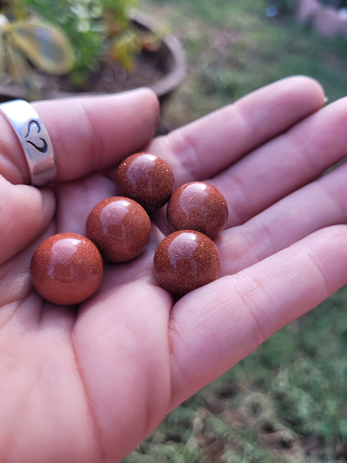 Mini Goldstone Sphere with Stand