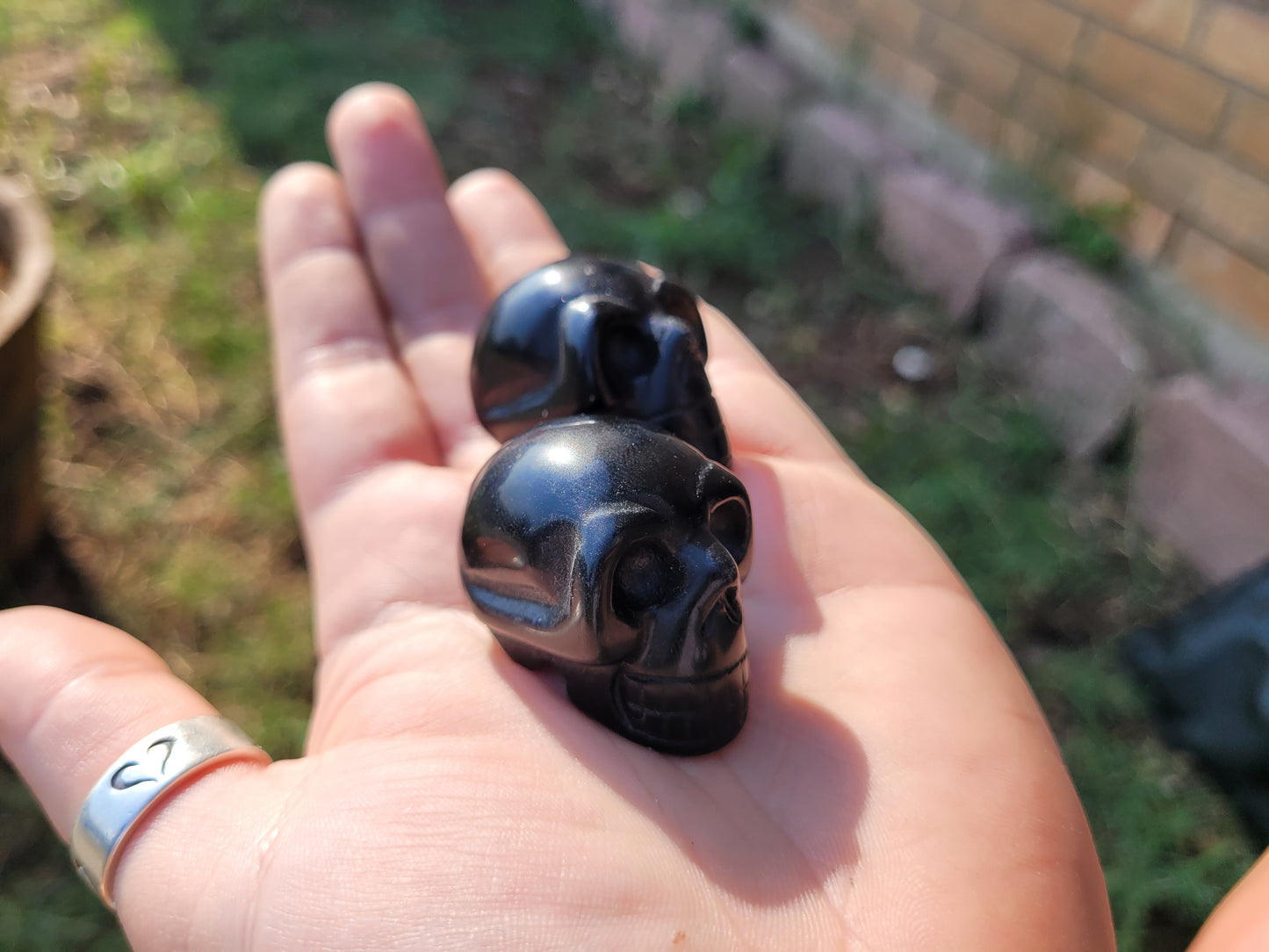 Obsidian Skull (Medium) Crystal Carving