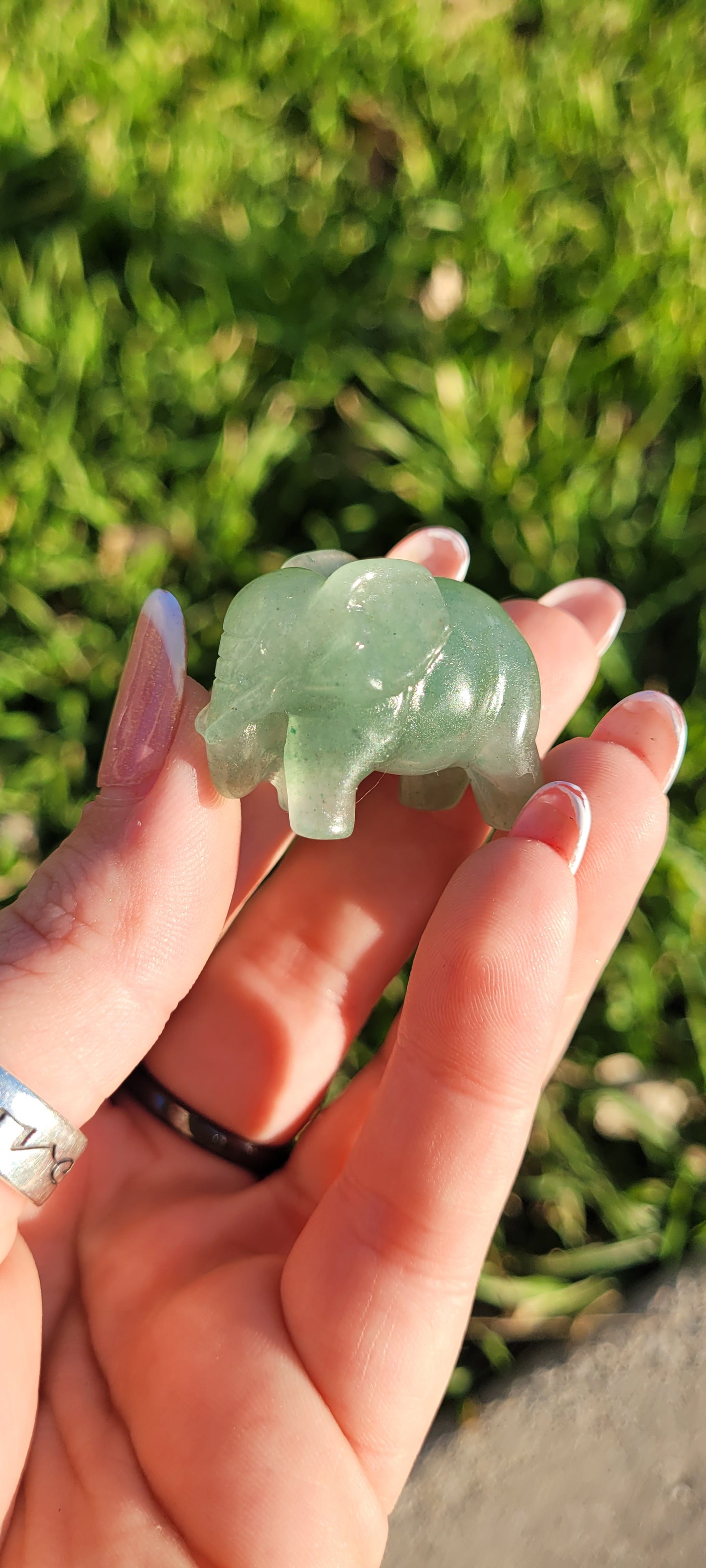 Mini Elephant Crystals Carving