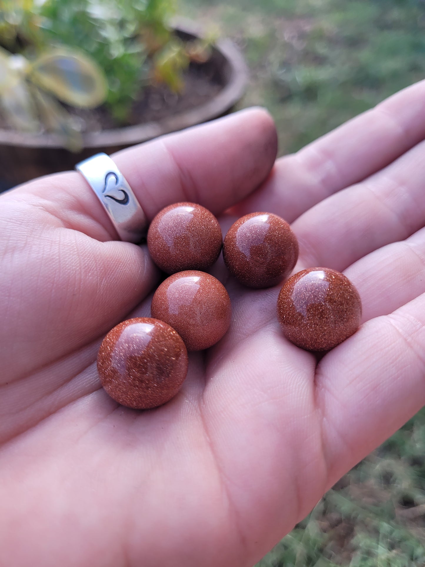 Mini Goldstone Sphere with Stand