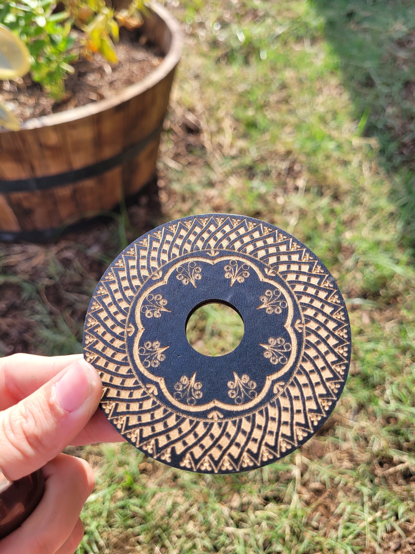 Wooden Crystal Sphere Holder (Witchy Shapes)