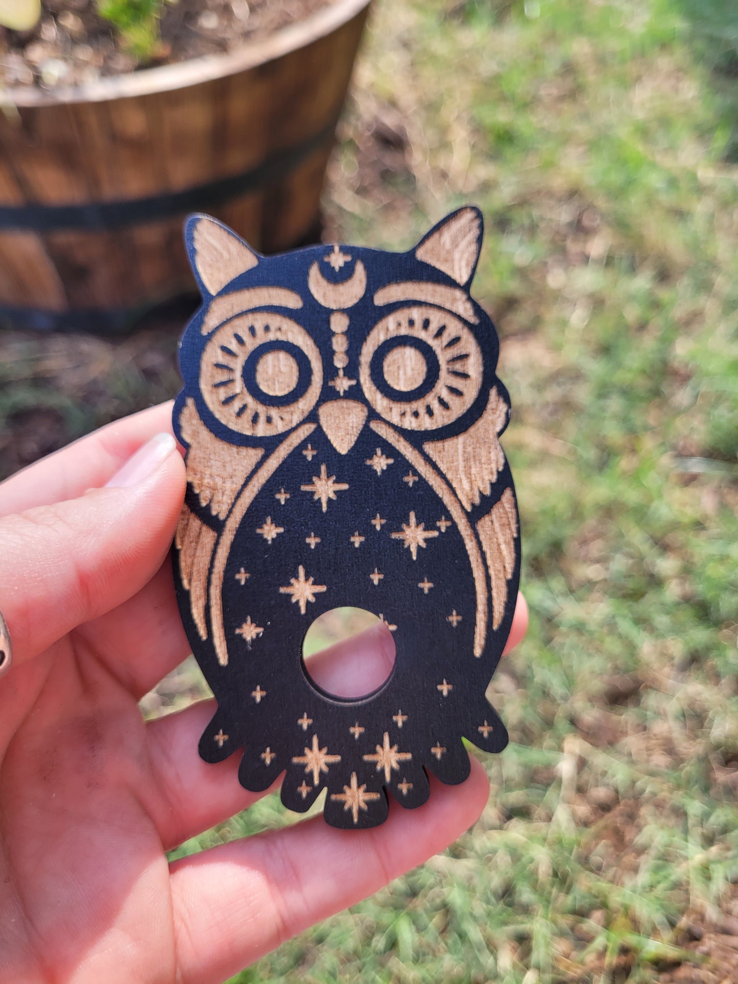 Wooden Crystal Sphere Holder (Witchy Shapes)