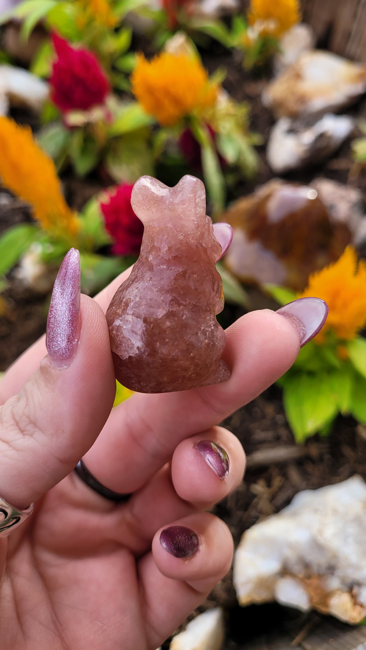 Standing Bunny Crystal Carving