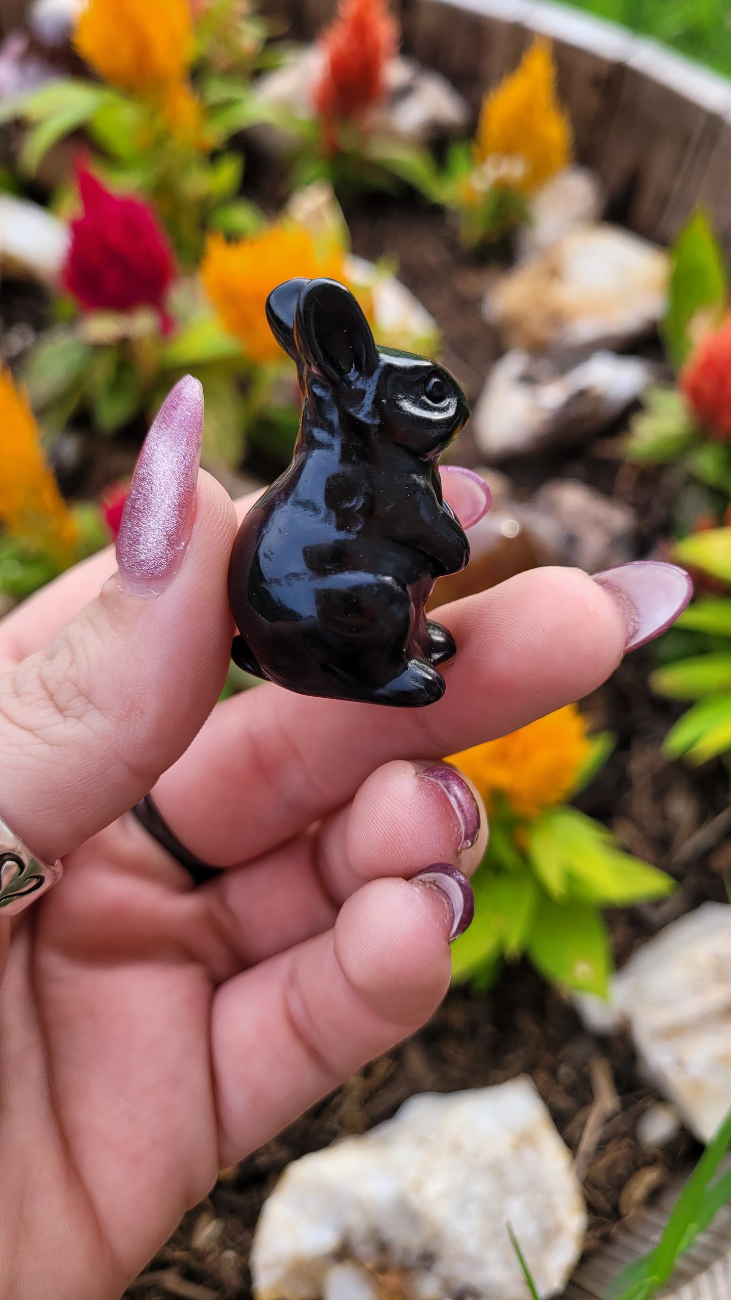 Standing Bunny Crystal Carving