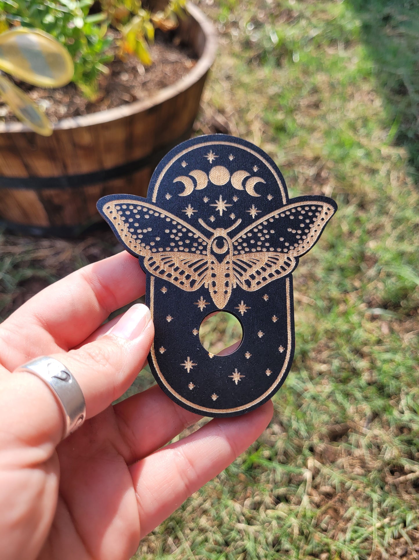 Wooden Crystal Sphere Holder (Witchy Shapes)