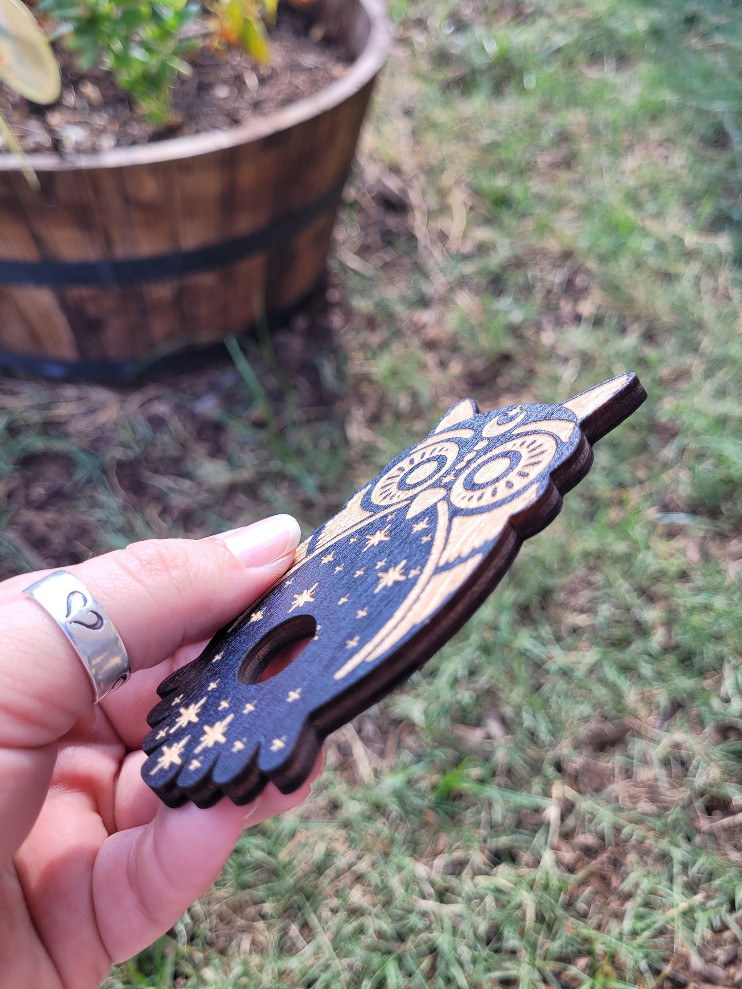 Wooden Crystal Sphere Holder (Witchy Shapes)