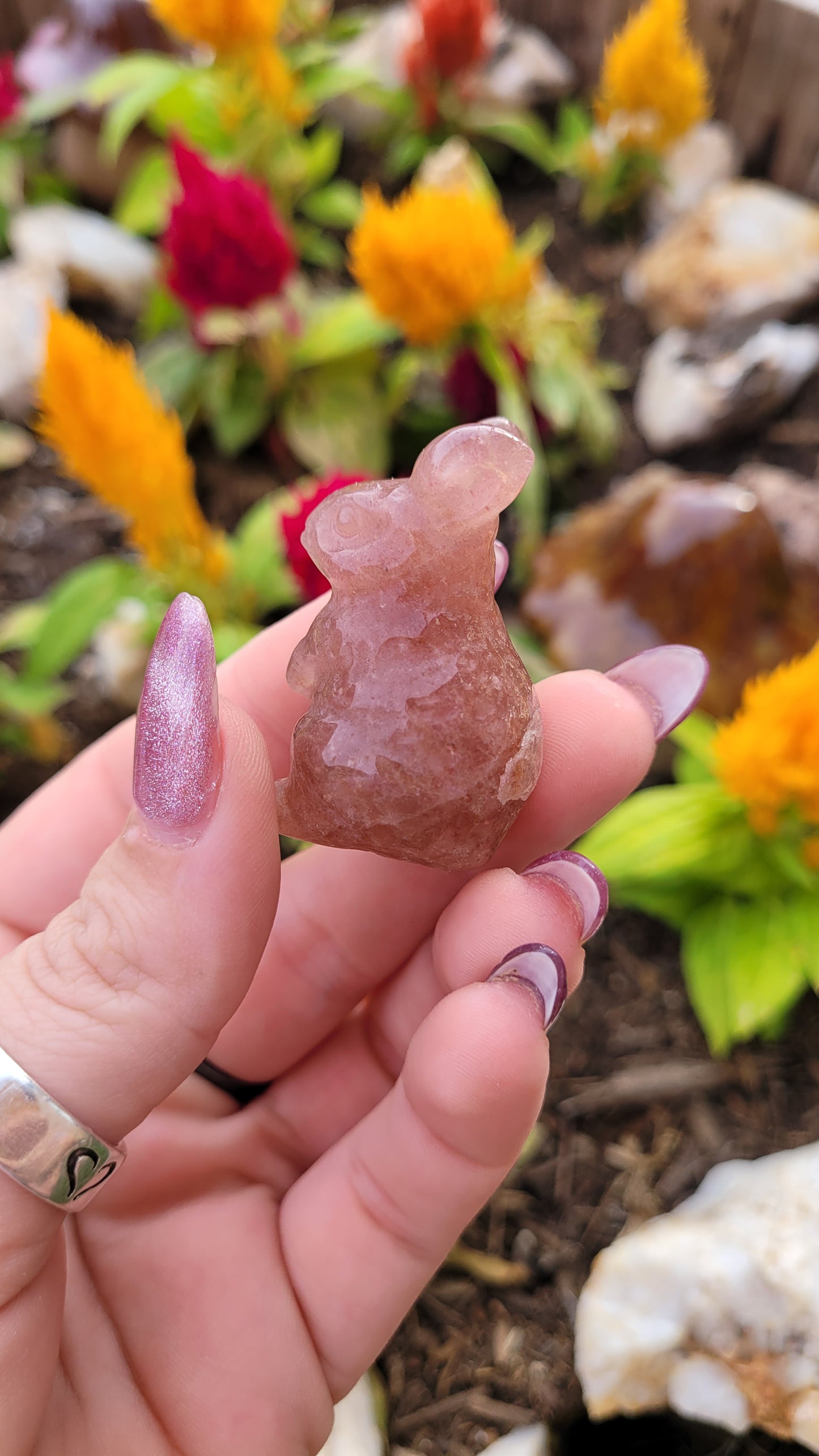 Standing Bunny Crystal Carving