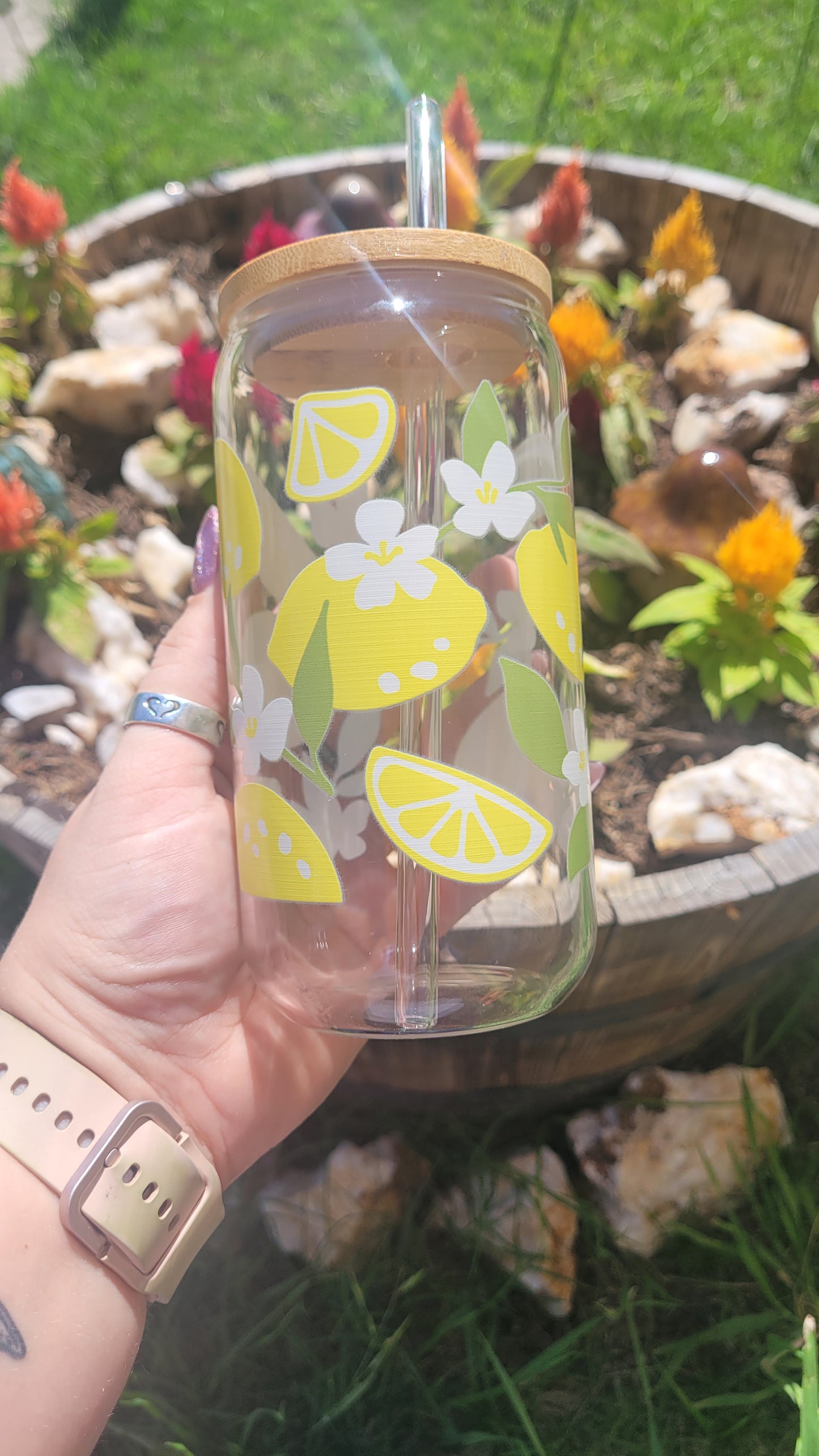 Lemons - 16oz Glass Cup
