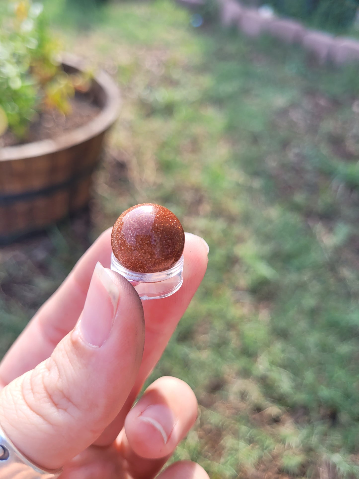 Mini Goldstone Sphere with Stand