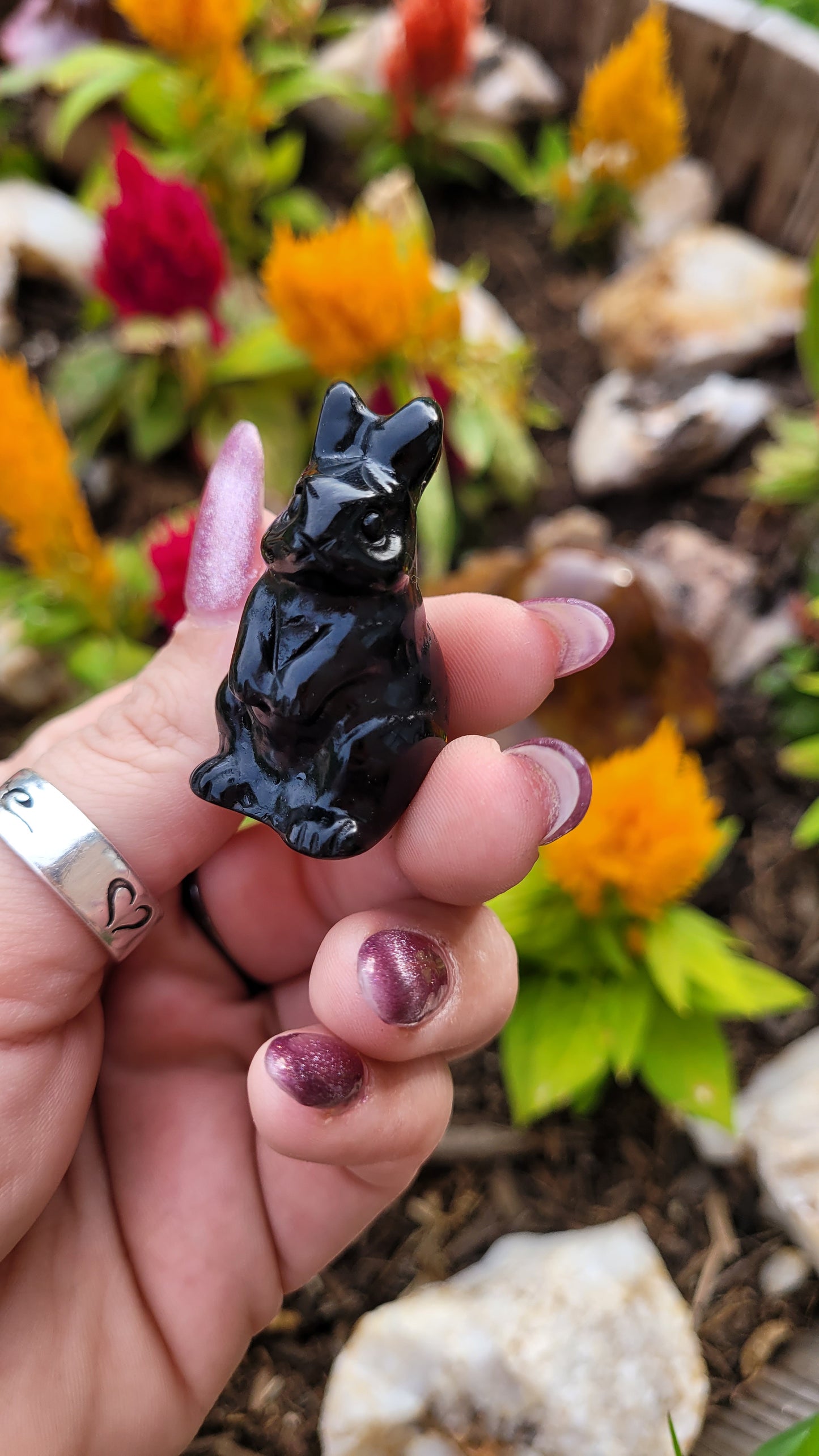 Standing Bunny Crystal Carving