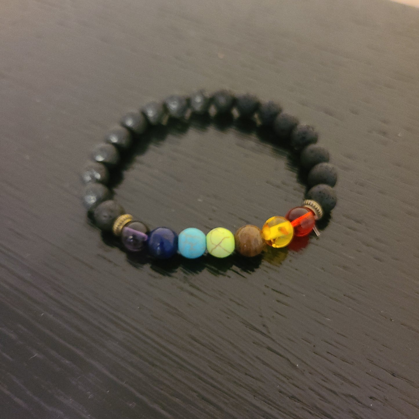 Lava Rock Chakras Bracelet *Essential Oil Diffuser Bracelet*