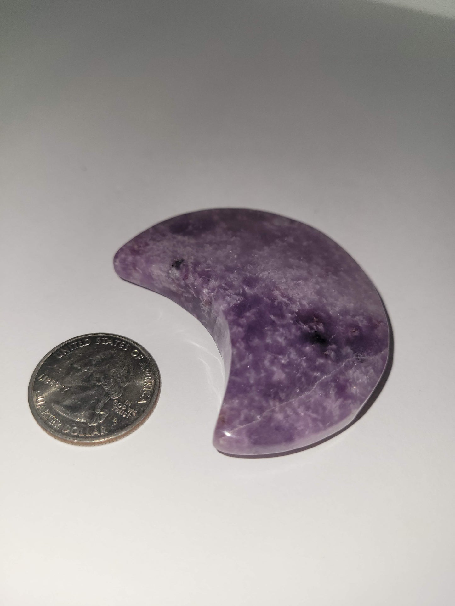 Lepidolite Moon Carvings