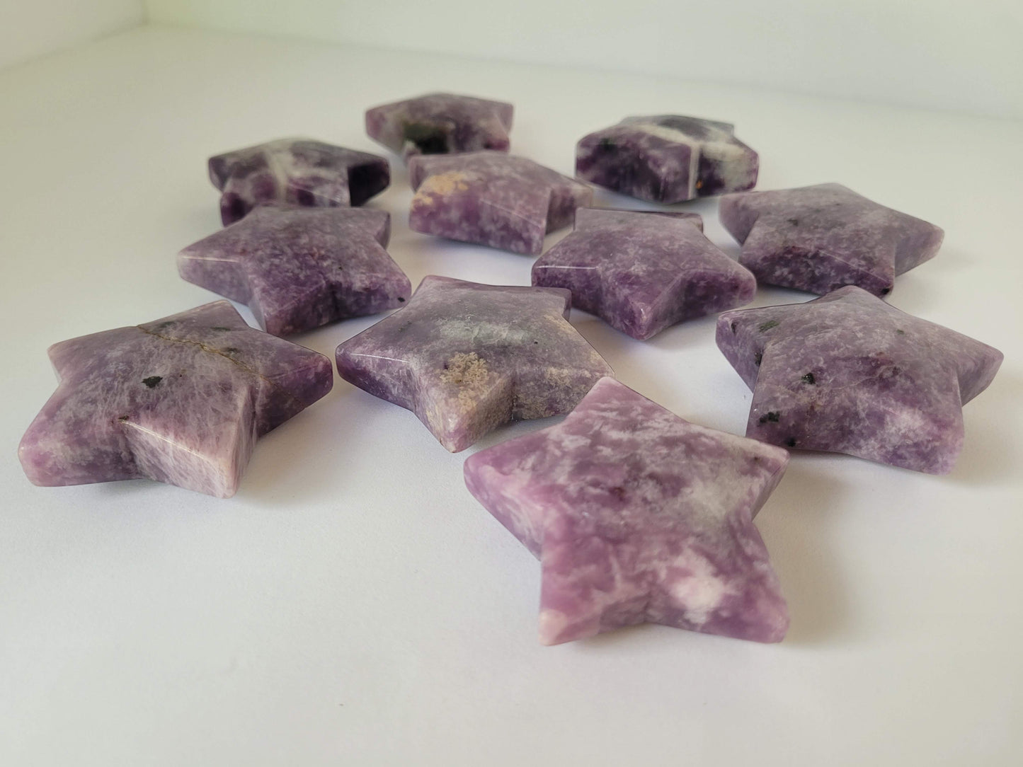 Lepidolite Star Carvings