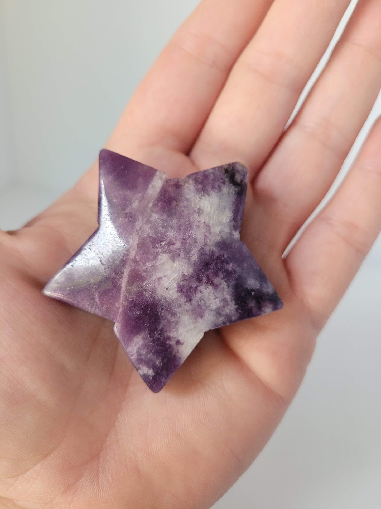 Lepidolite Star Carvings