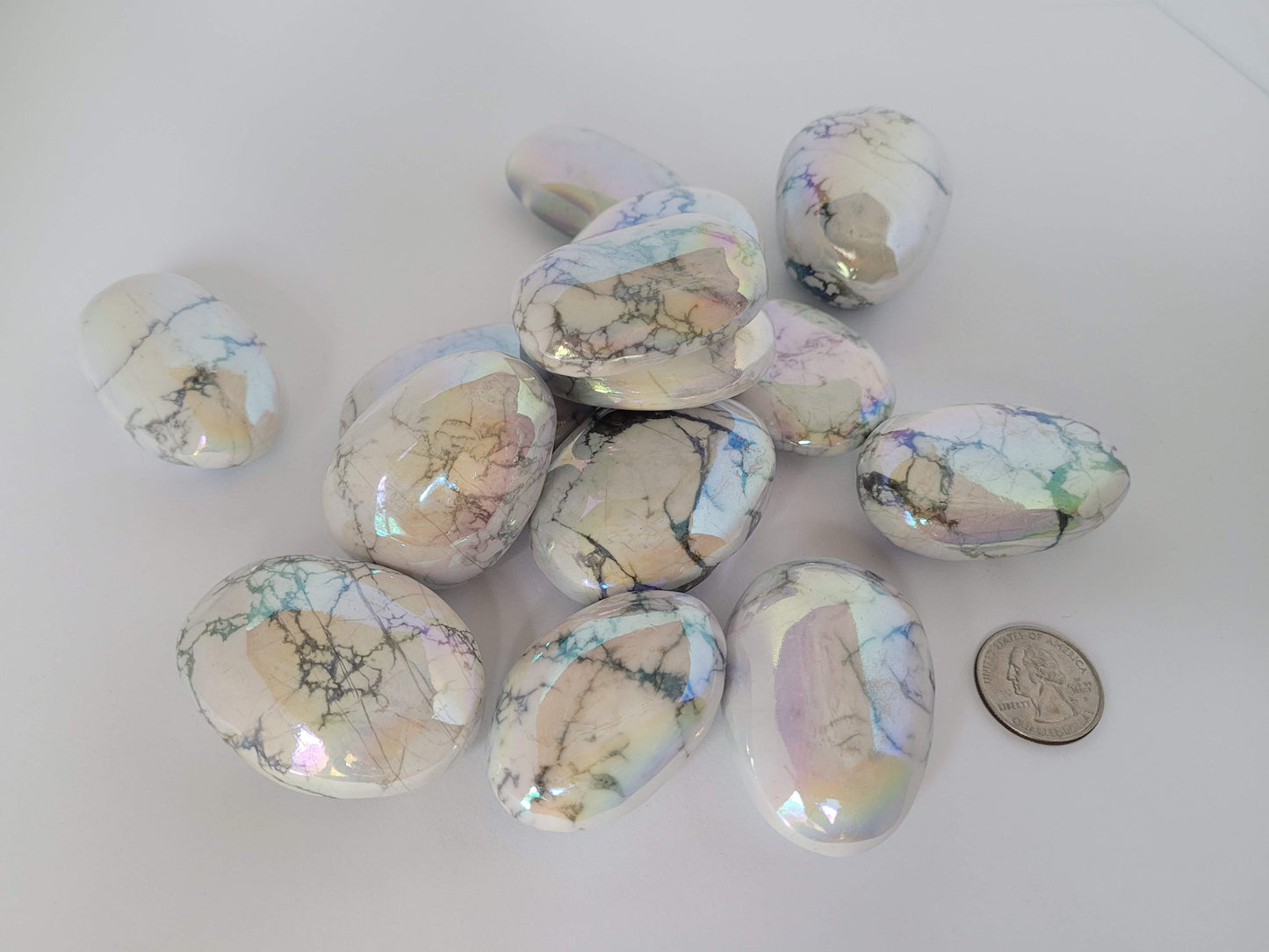 Aura Treated Howlite Palm Stones