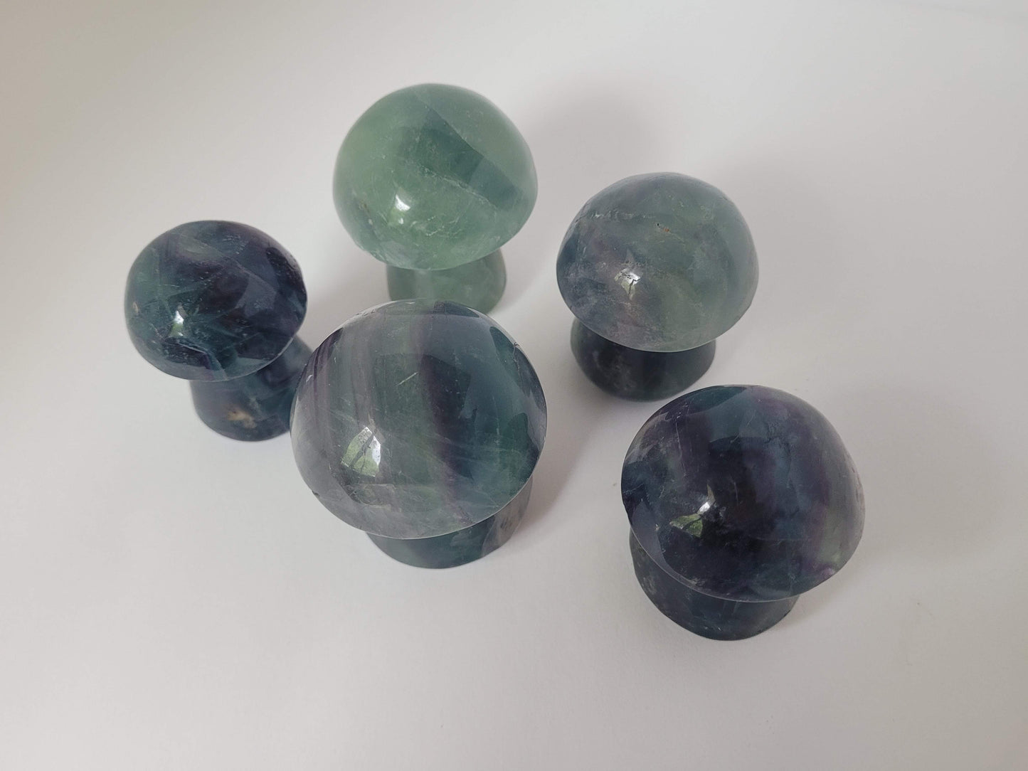 Large Rainbow Fluorite Mushrooms