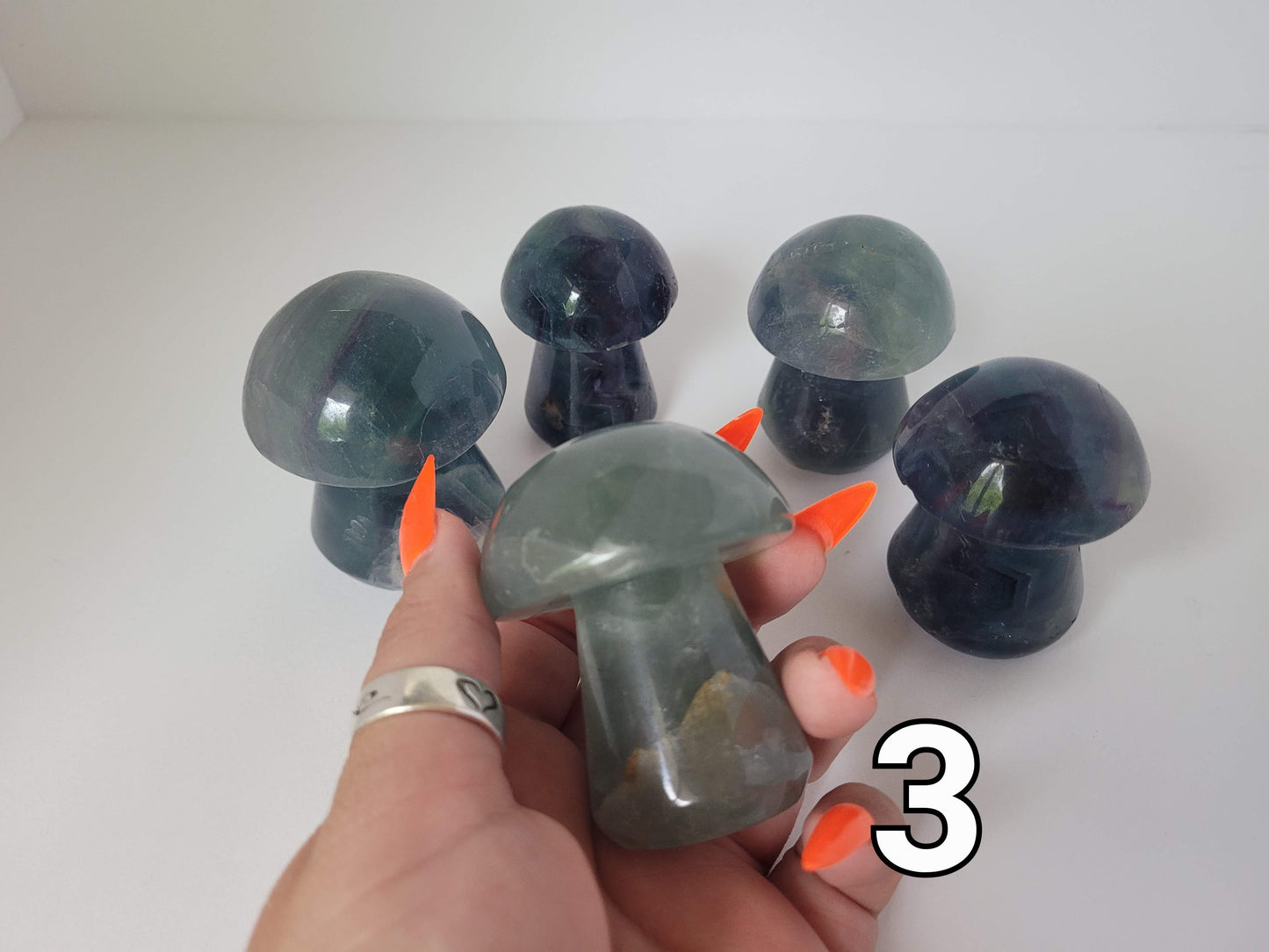 Large Rainbow Fluorite Mushrooms