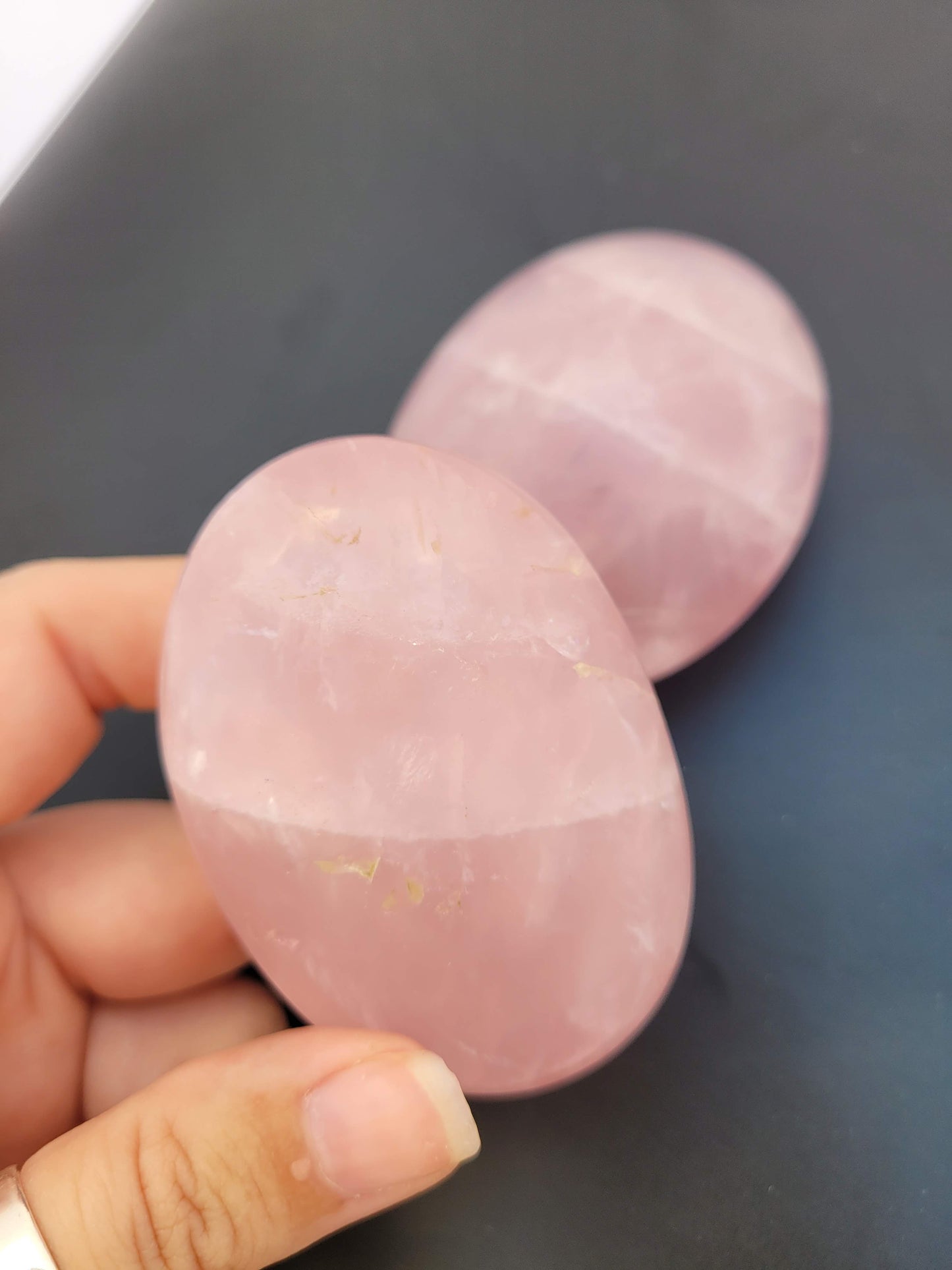 Rose Quartz Palm Stones (Large)