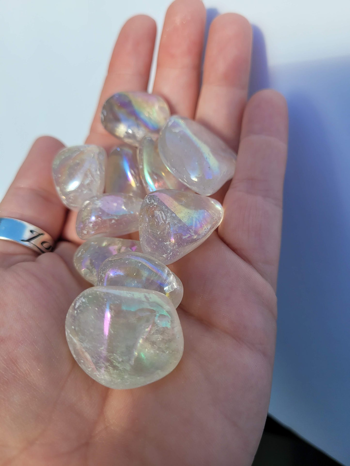 Angel Aura Clear Quartz Tumble